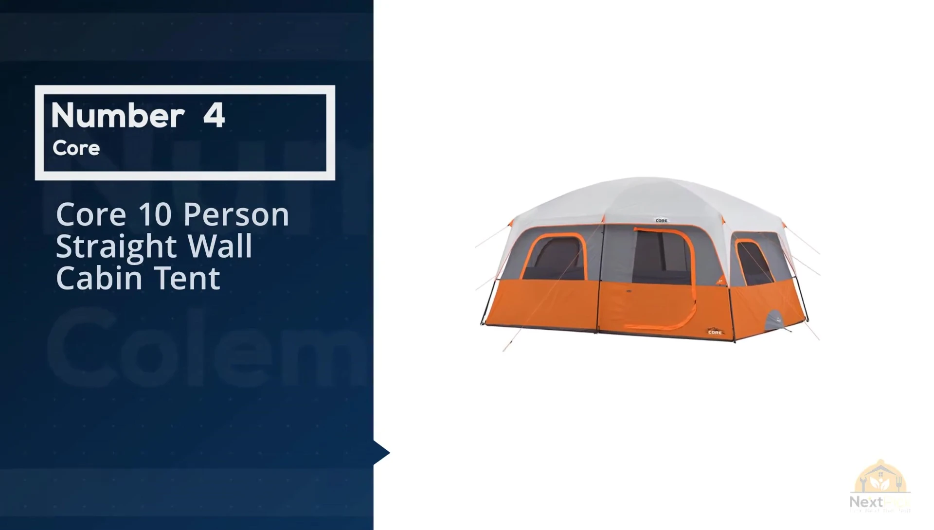 Exterior view of the Core 10-Person Straight Wall Cabin Tent