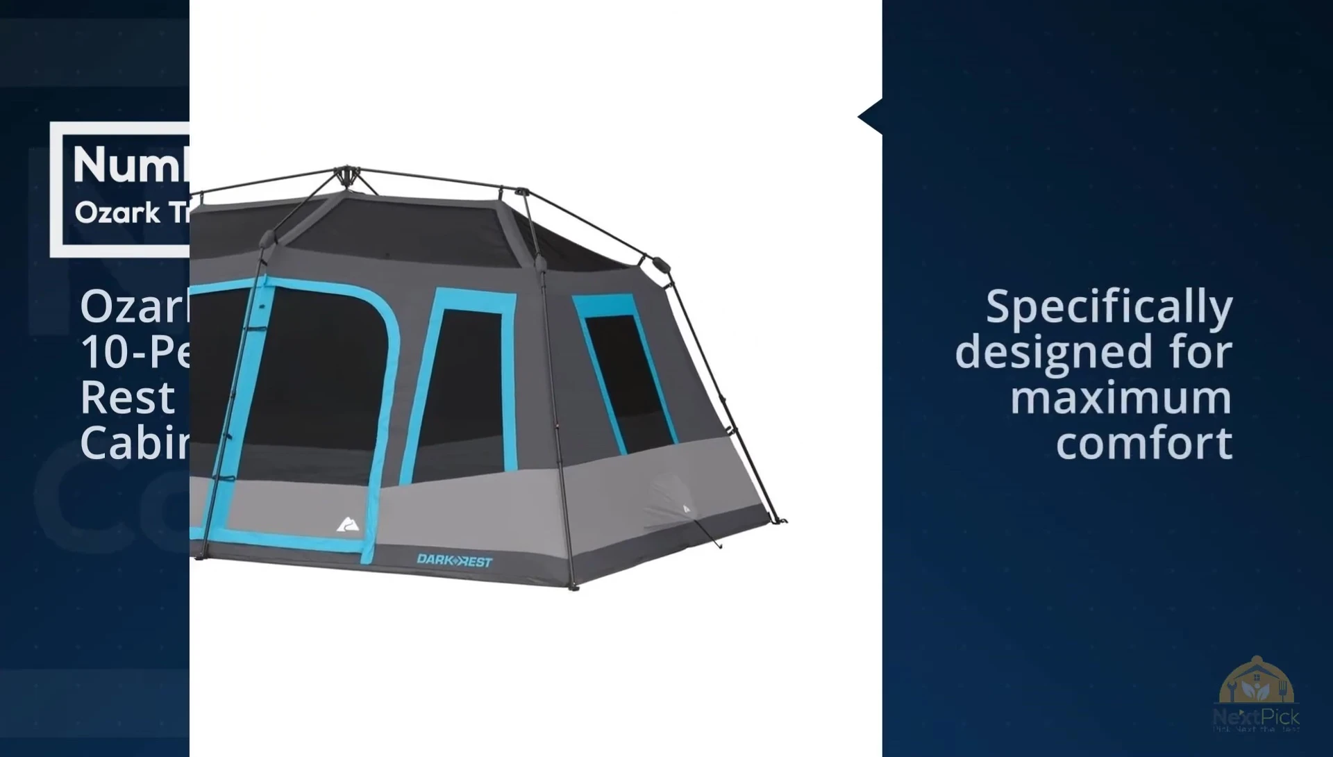 The Ozark Trail 10-Person Dark Rest Instant Cabin Tent