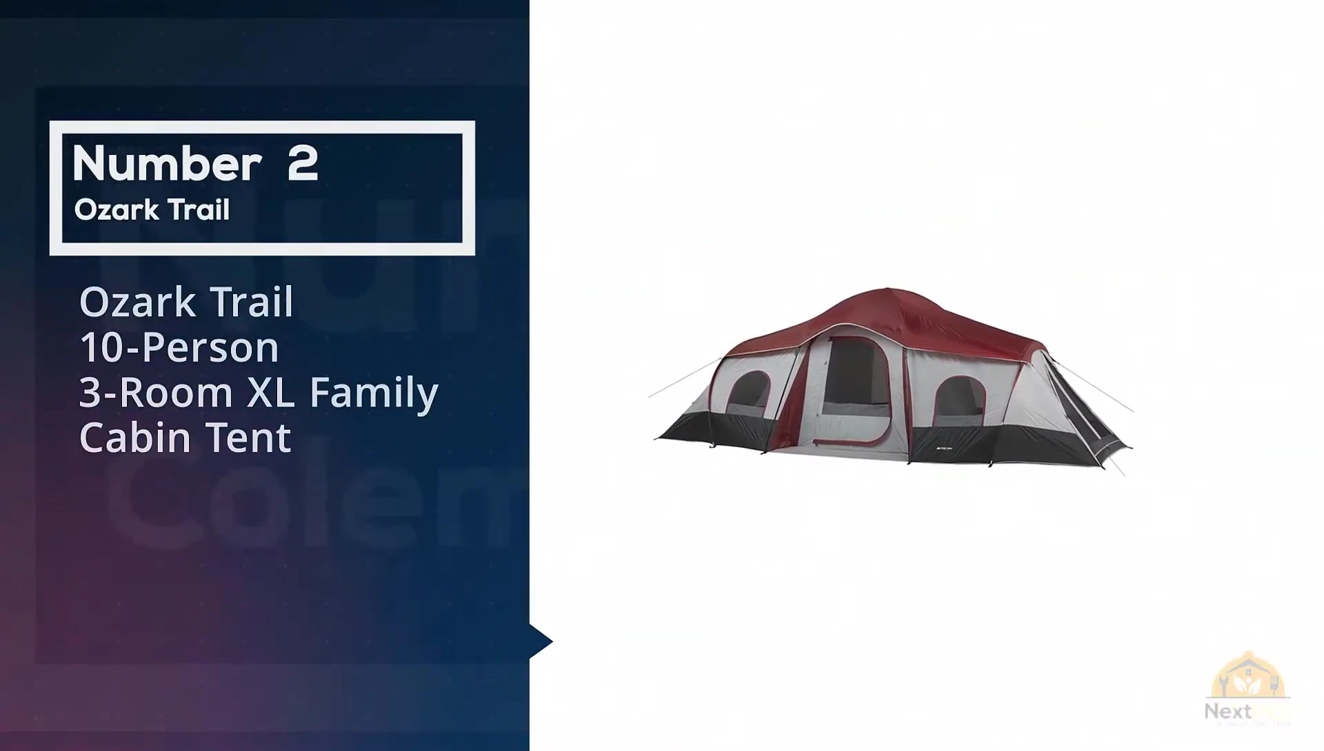 Exterior shot of the Ozark Trail 10-person 3-room tent