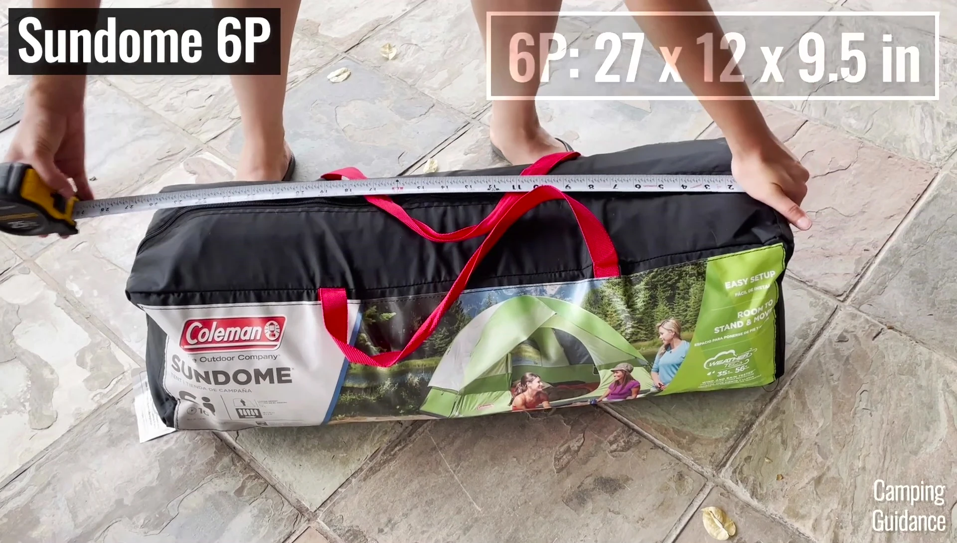 Comparison of the packed sizes of the tents.