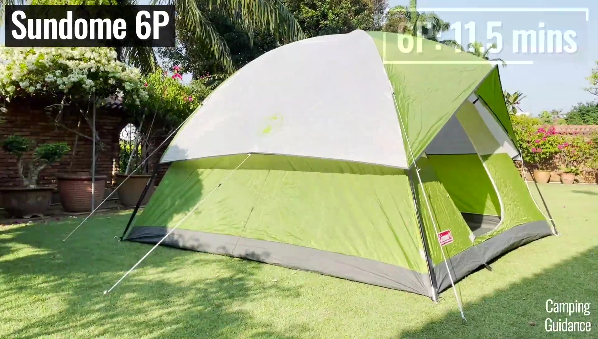 Timelapse of the 6-person Sundome tent setup.