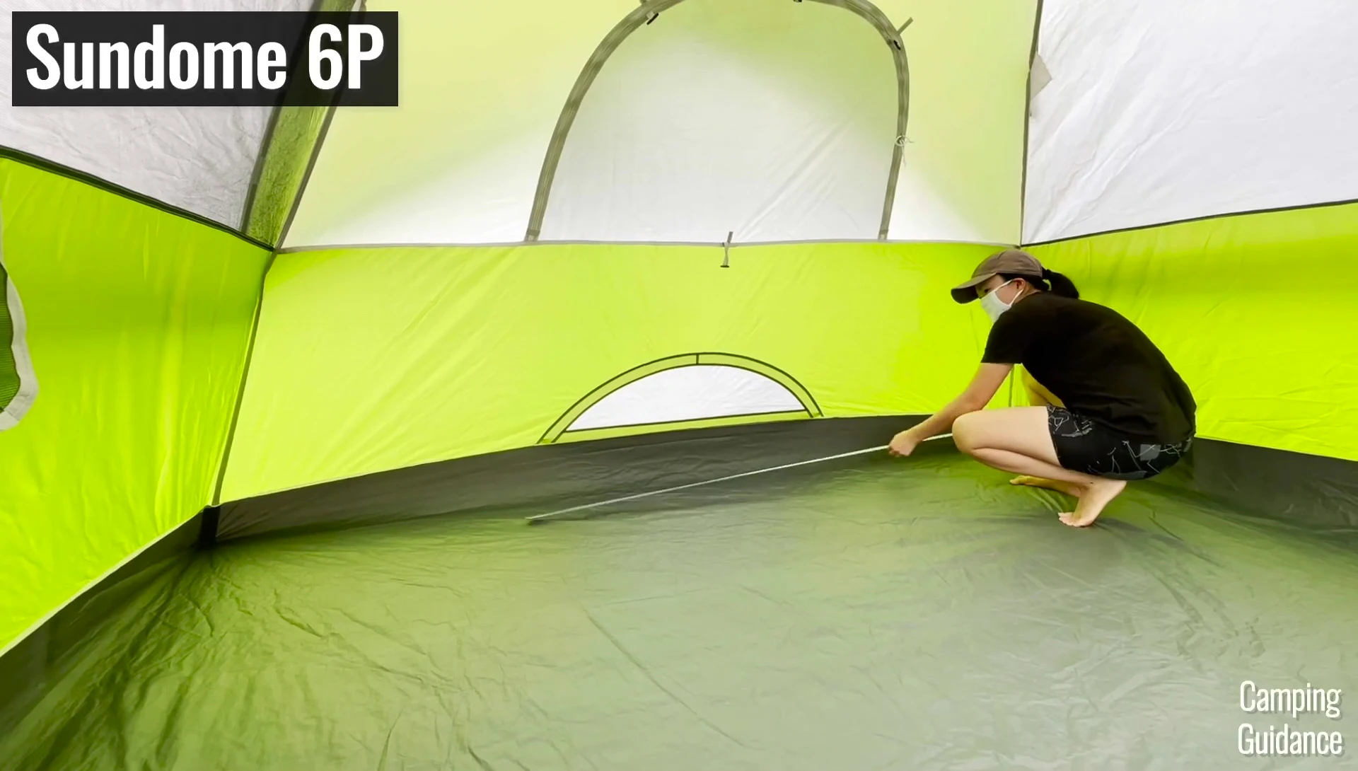 Overview of the 6-person Sundome tent's interior.
