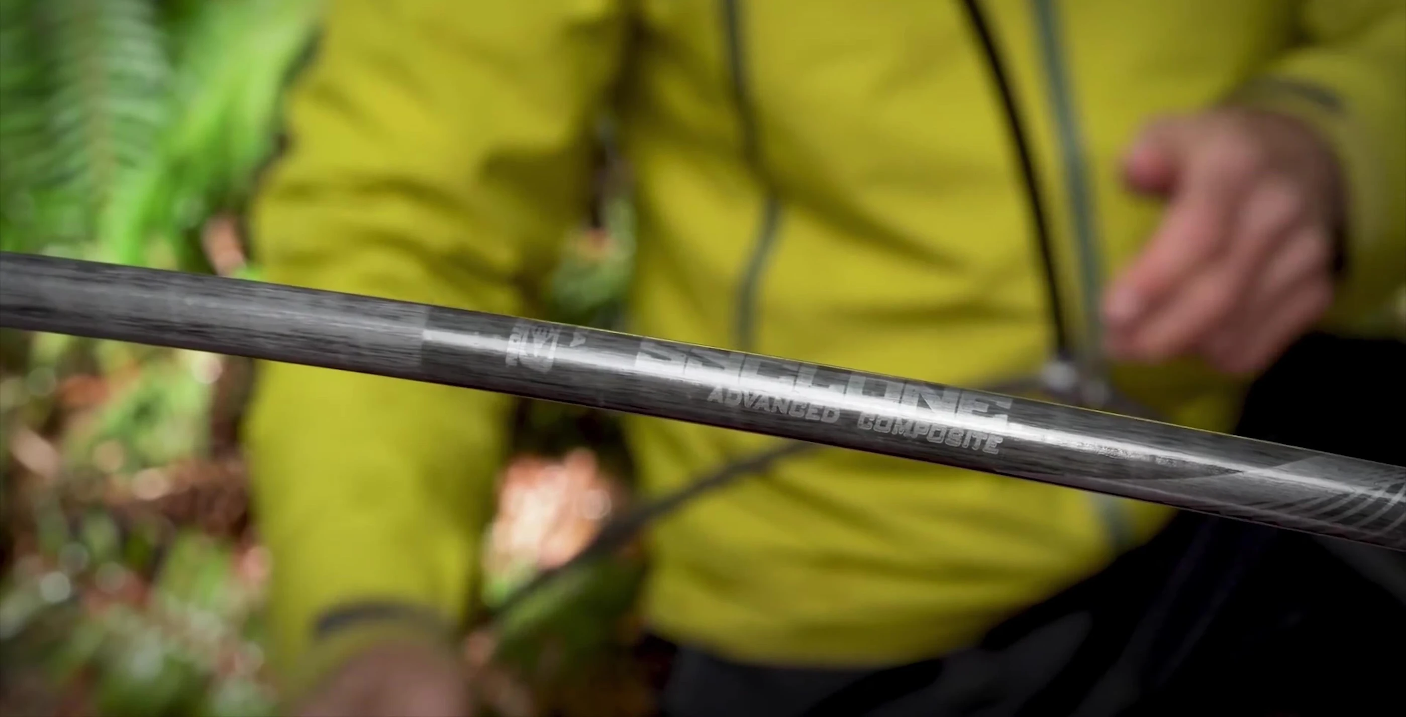 Close-up of the tent poles