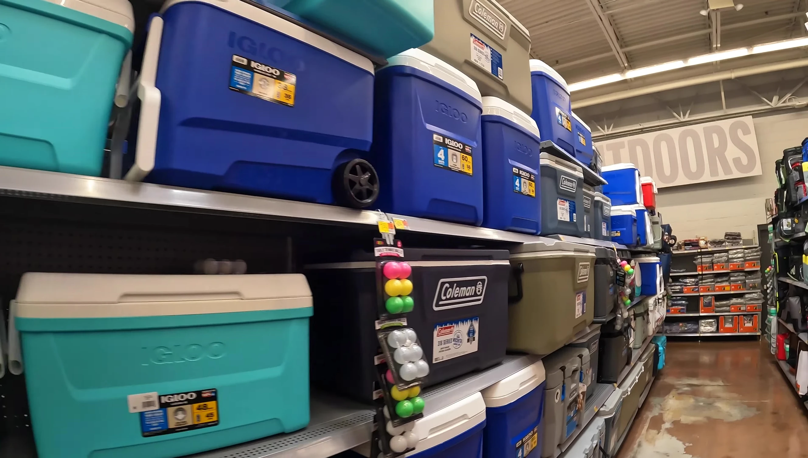 Various coolers at Walmart