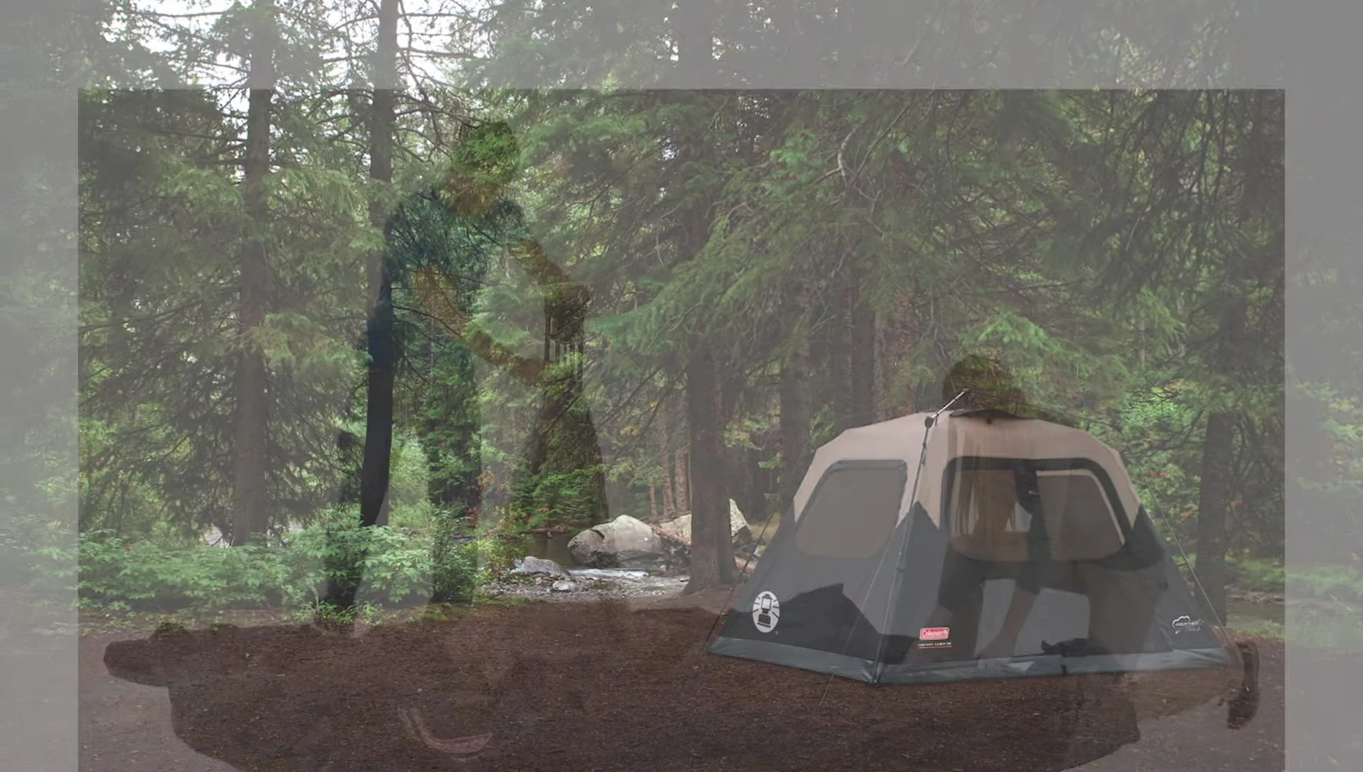Close-up of the Coleman tent's clip system