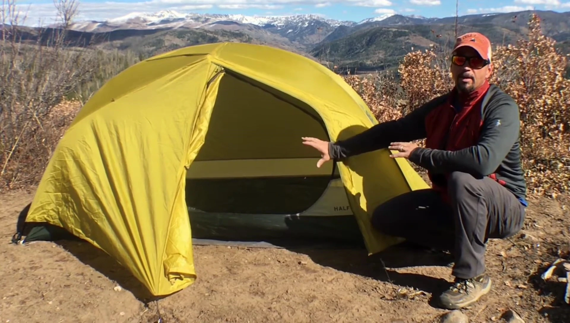 Shot showing the taped and sealed seams of the tent