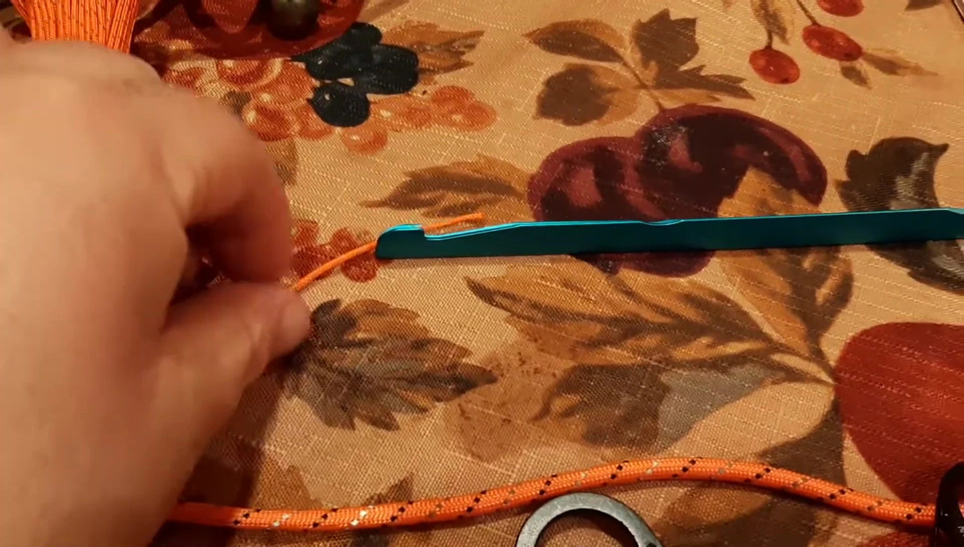 1.8mm reflective cordage threaded through stake hole