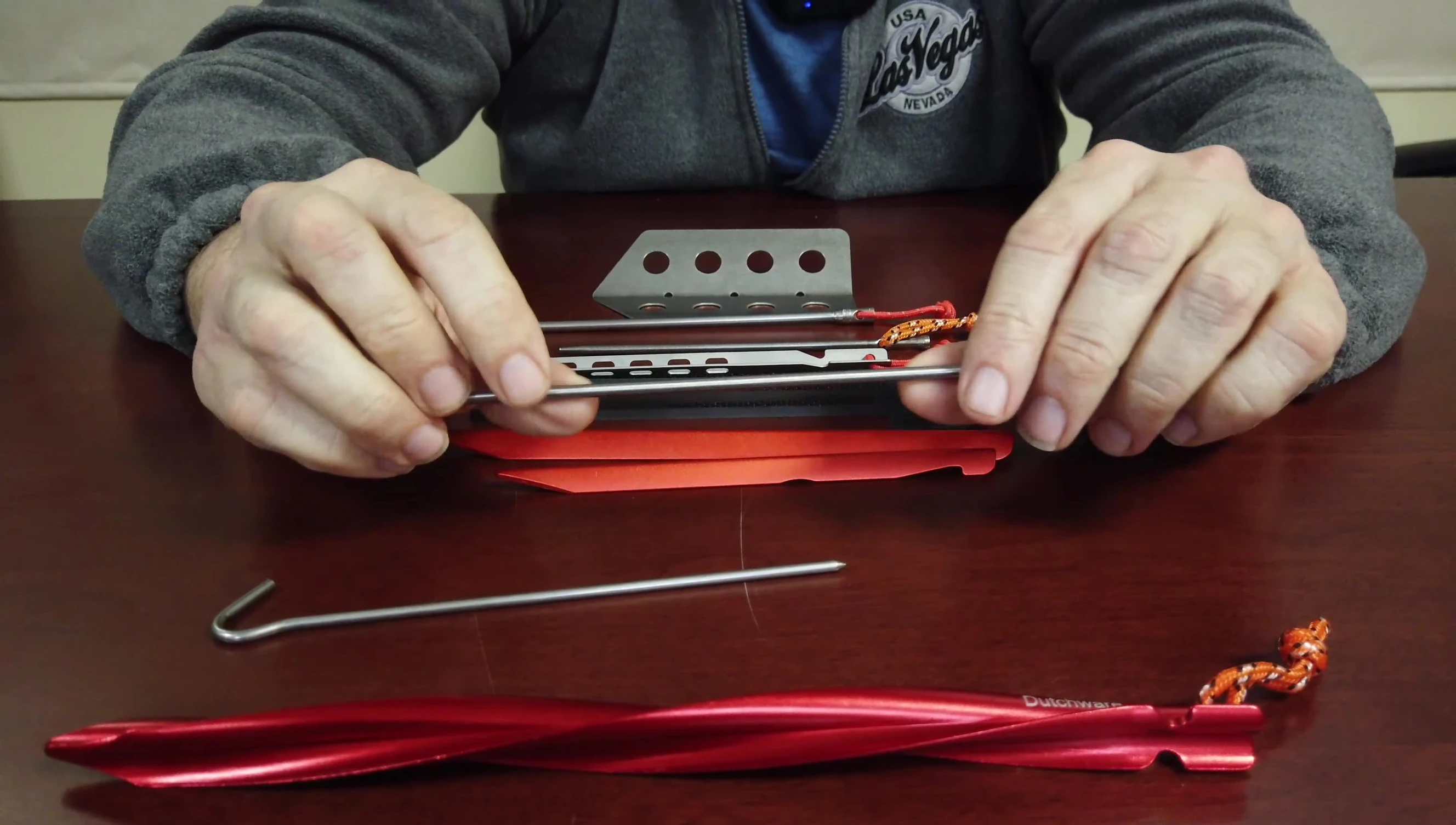Attempting to bend the heavy-duty hook stake