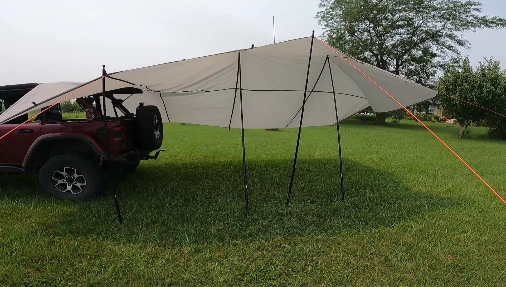 Illustrating the possibility of a low-to-the-ground A-frame setup.