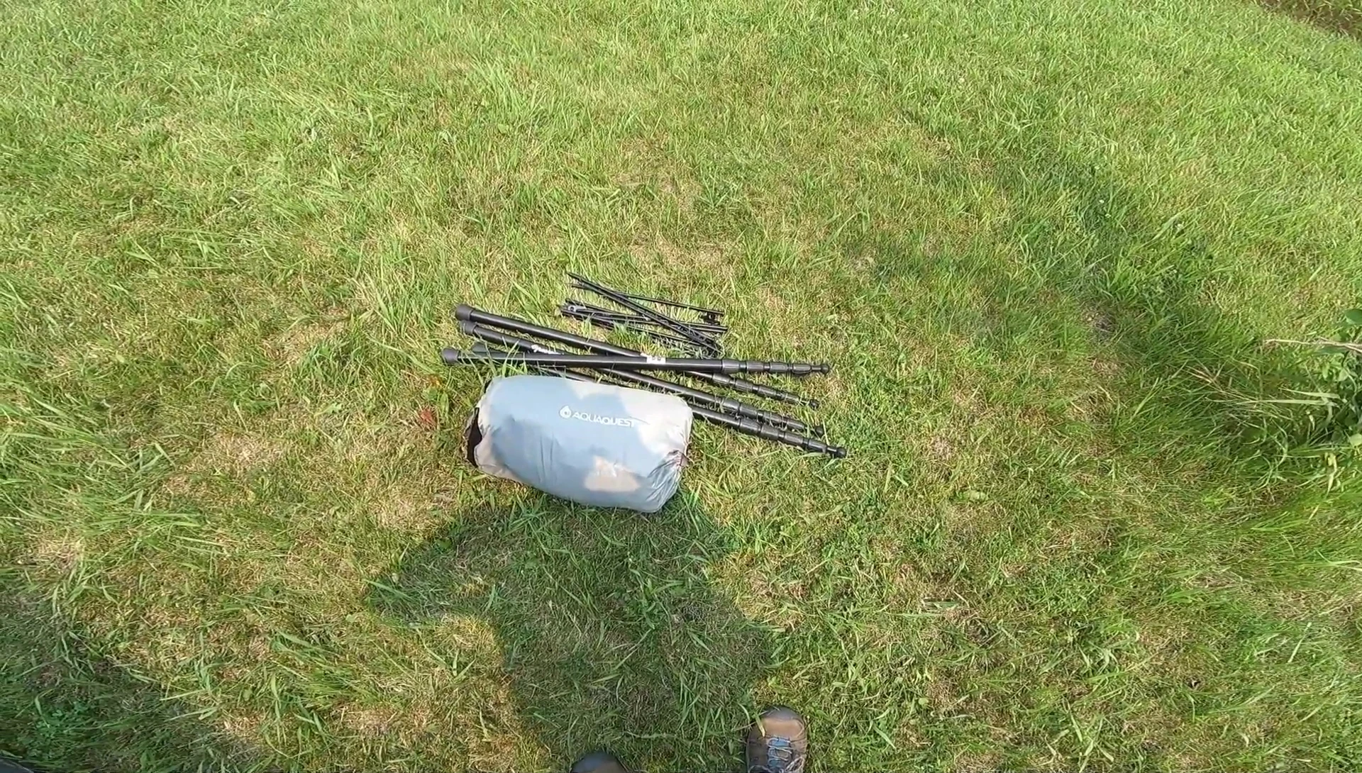 Showing the storage bags for the poles and pegs.