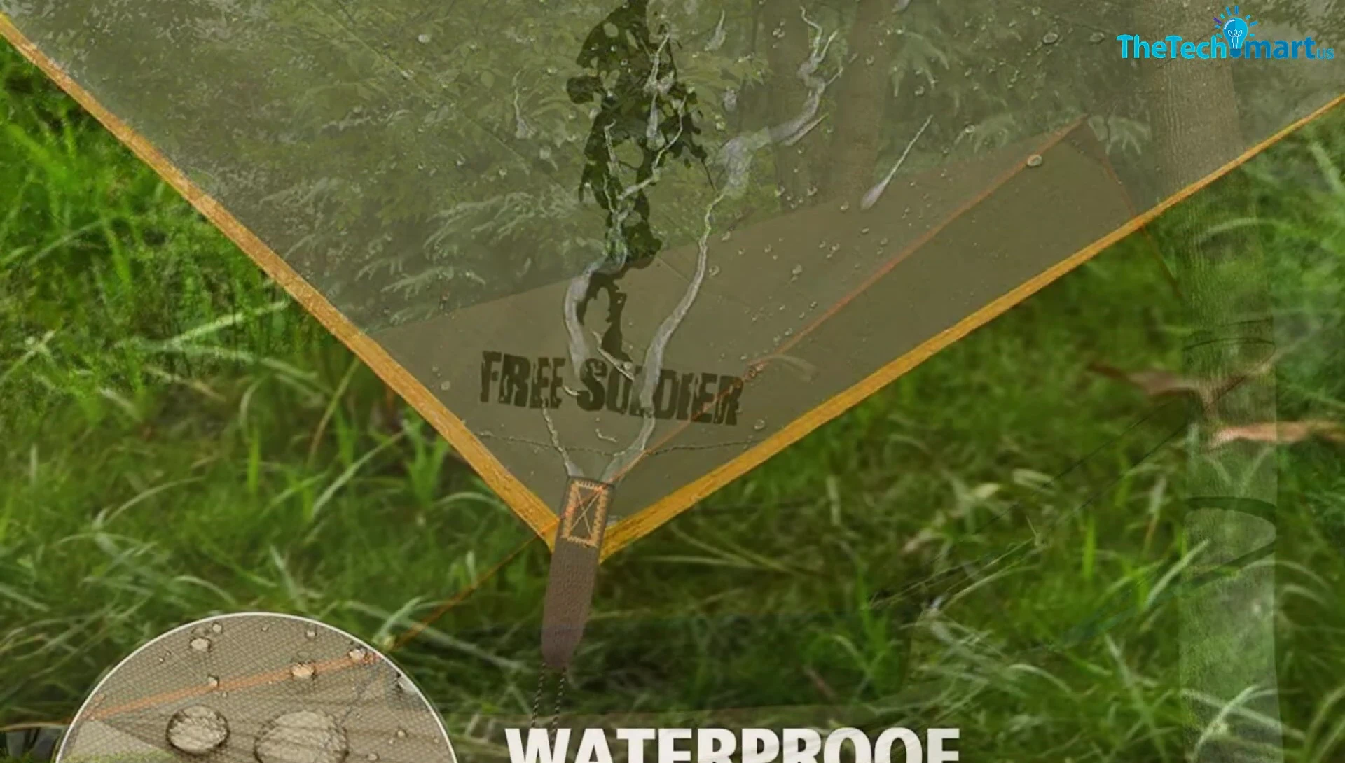 Free Soldier Waterproof Portable Tarp tie-points