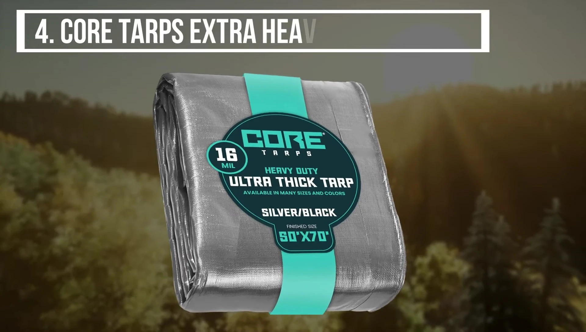 The Core Tops Extra Heavy-Duty tarp, showcasing its robust build.