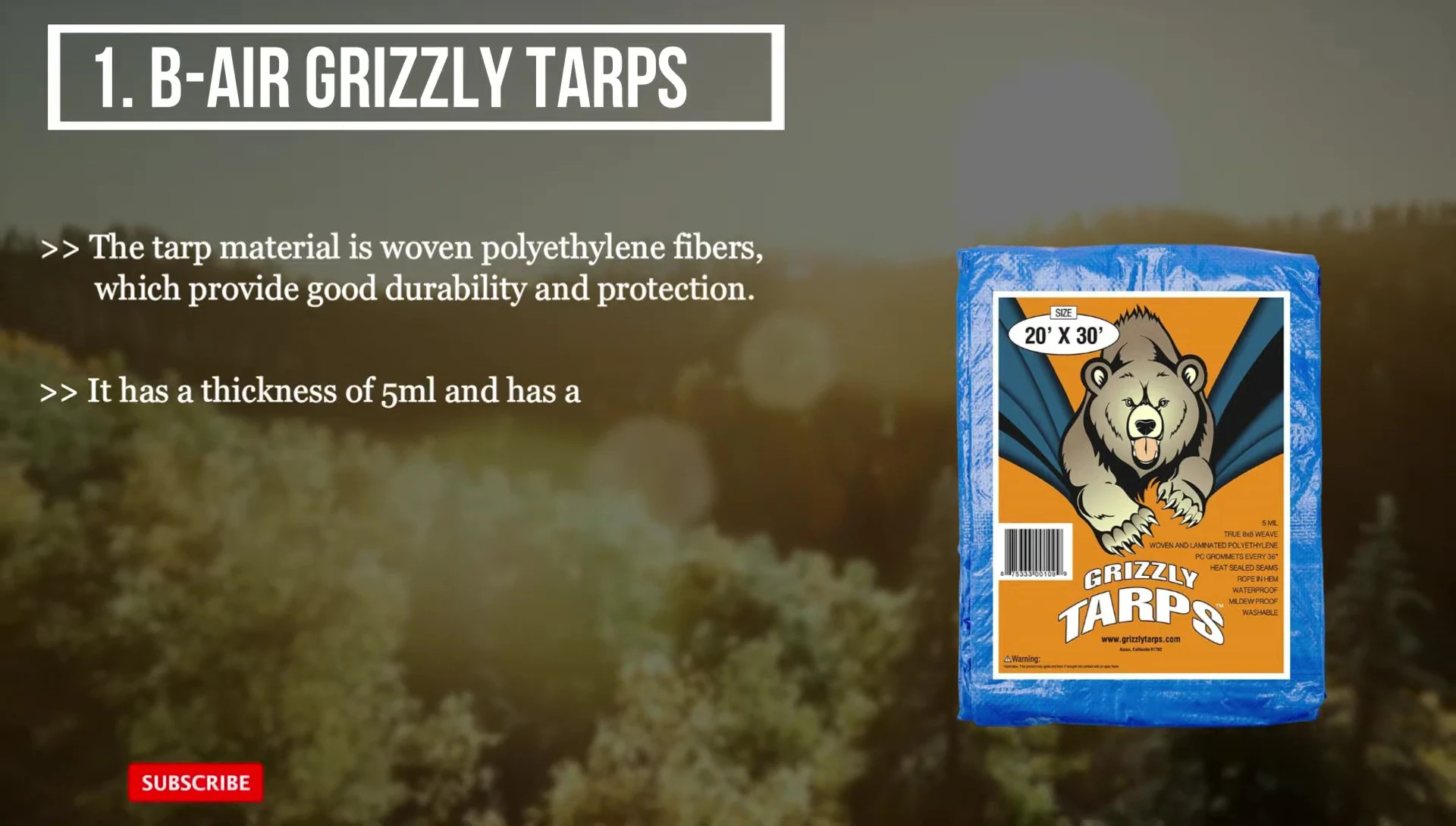 Image showcasing the piping border of the Bear Grizzly tarp.