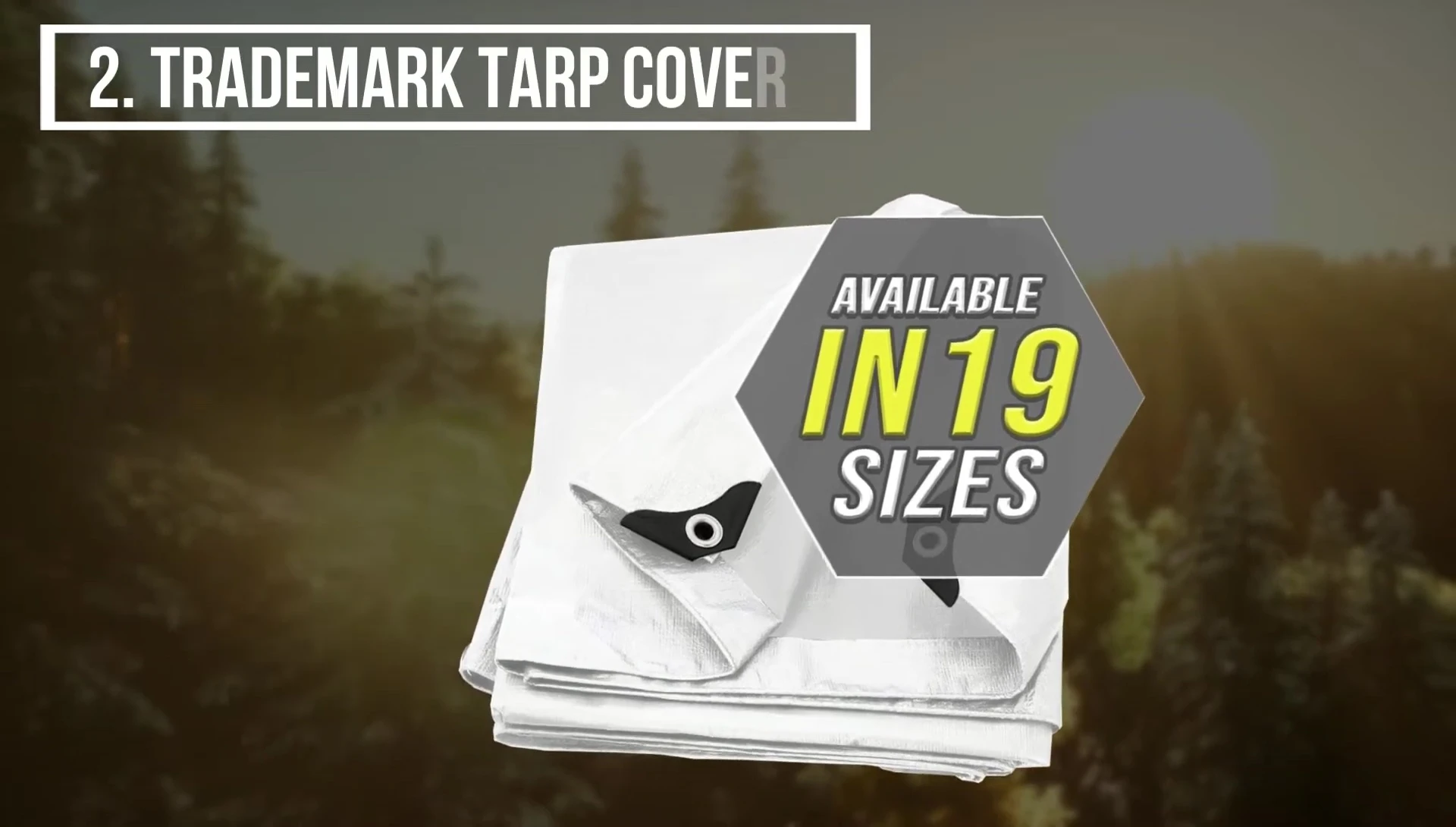 Image showing the diverse size options of the Trademark tarp cover.