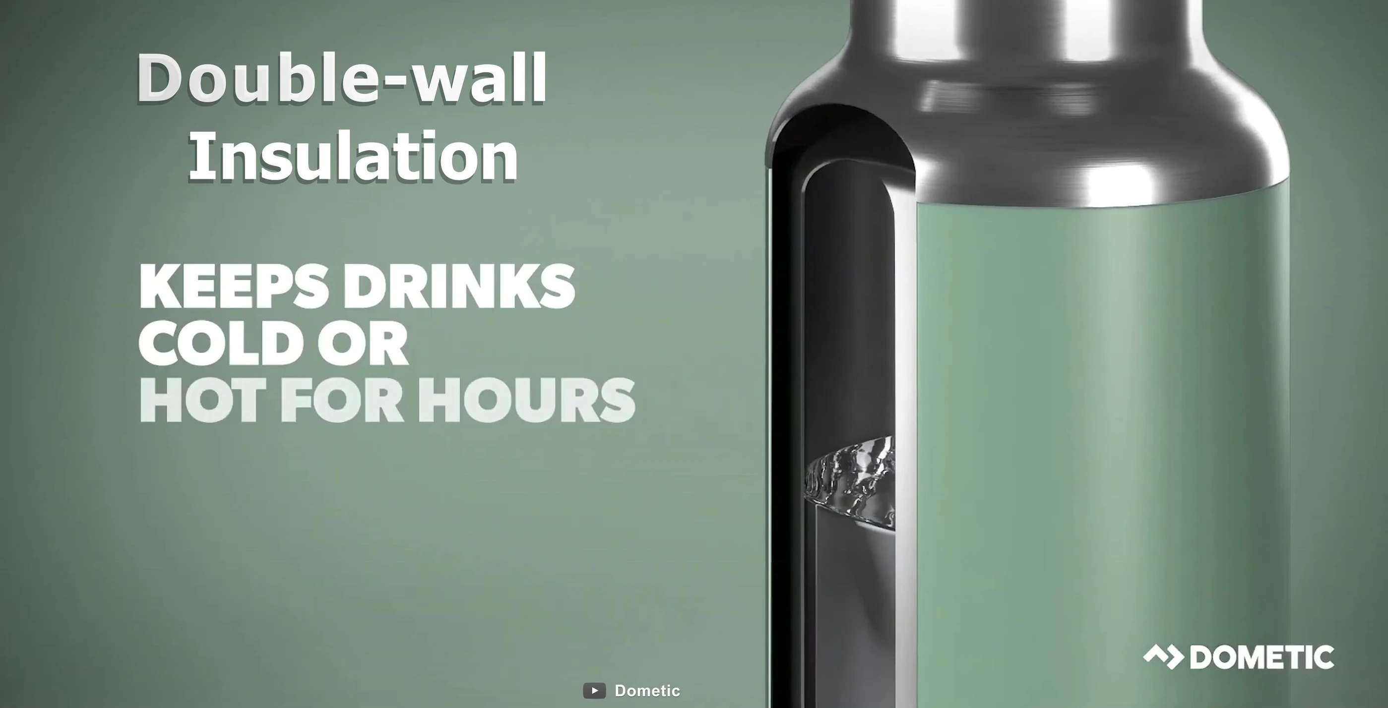 The bottle showcasing its insulation.