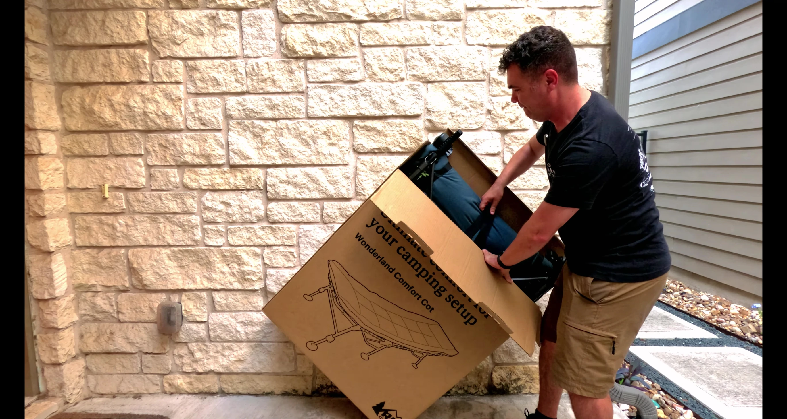 The large REI Wonderland Comfort Cot outside its packaging.