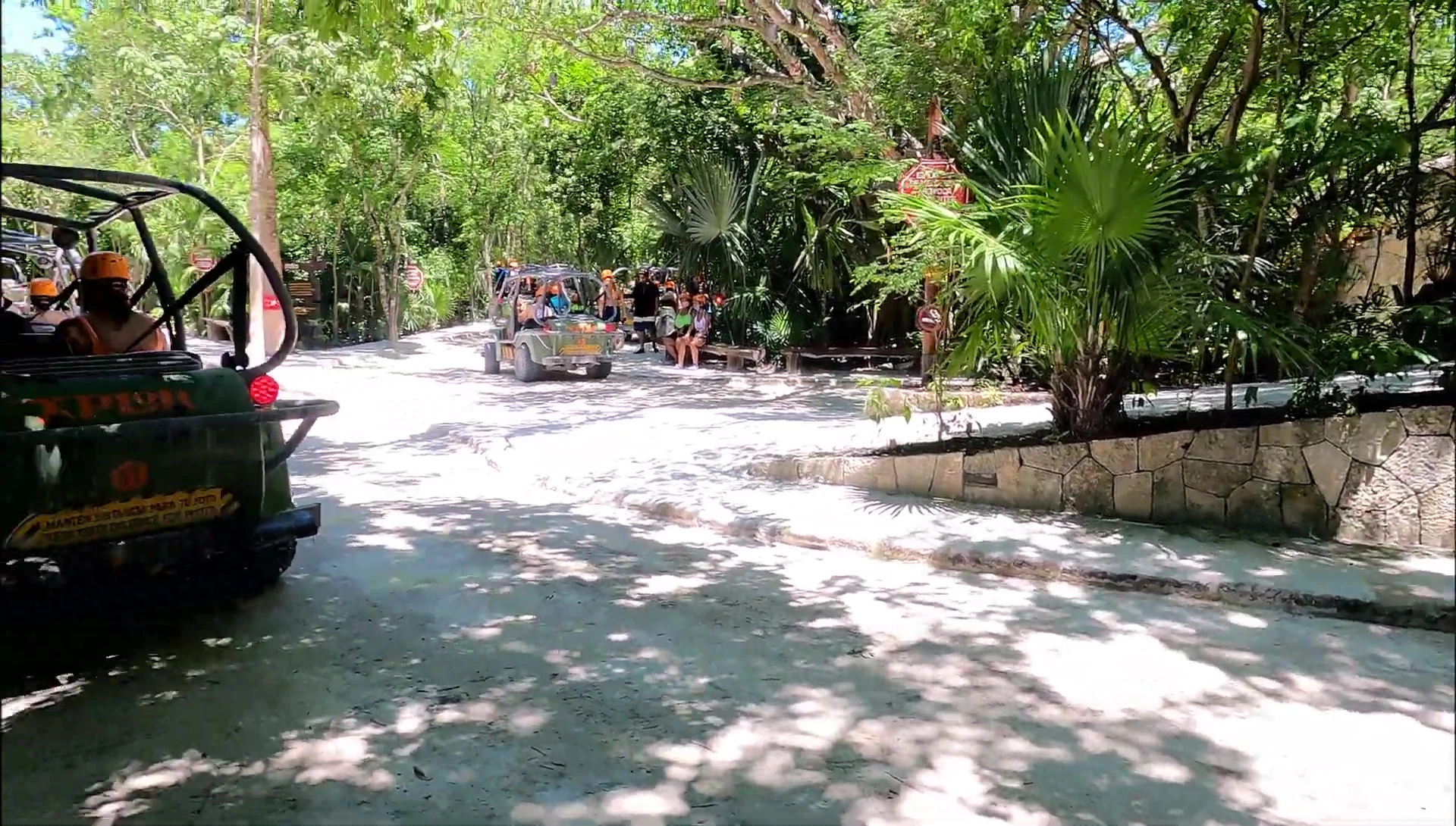 Amphibious vehicle ride through the jungle.