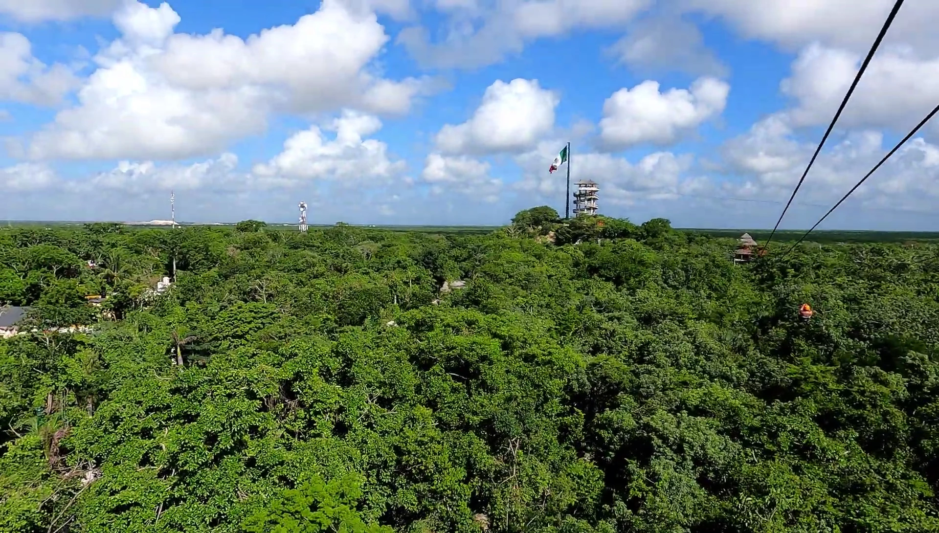 A GoPro shot of the zip line view.