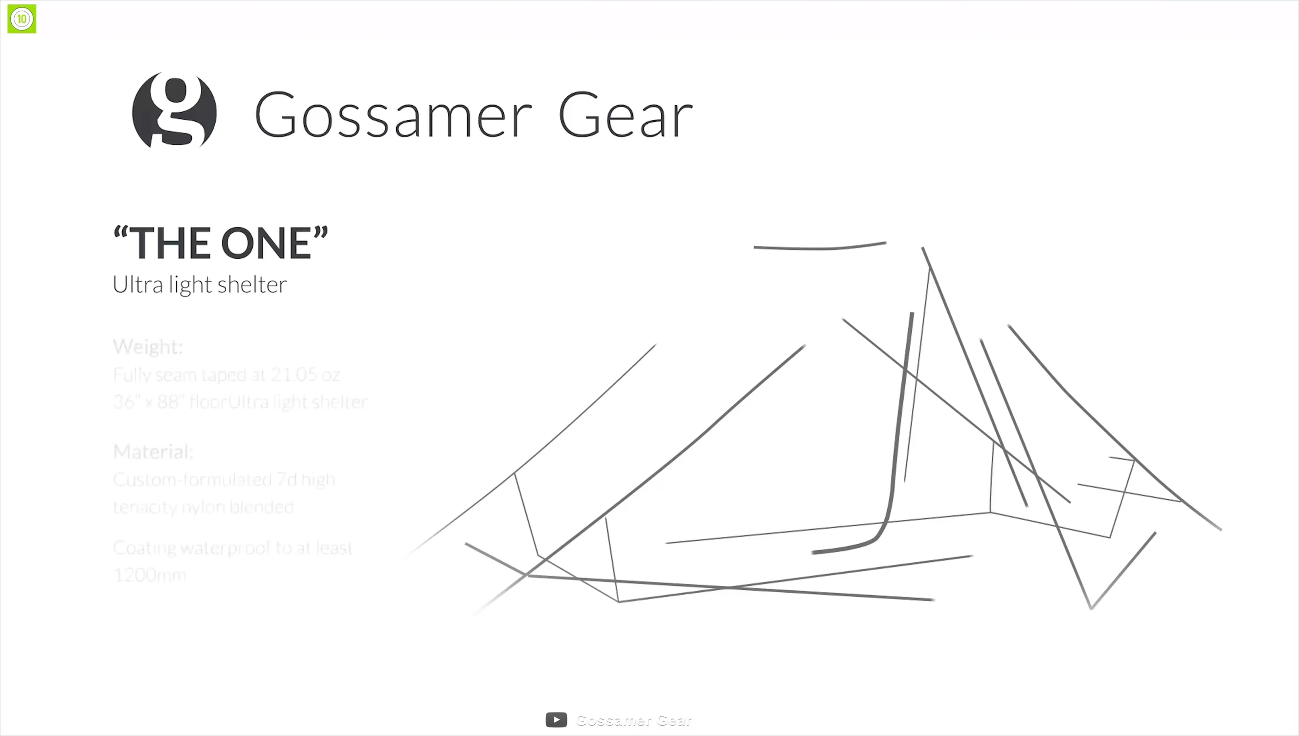 Gossamer Gear D1 tent displayed