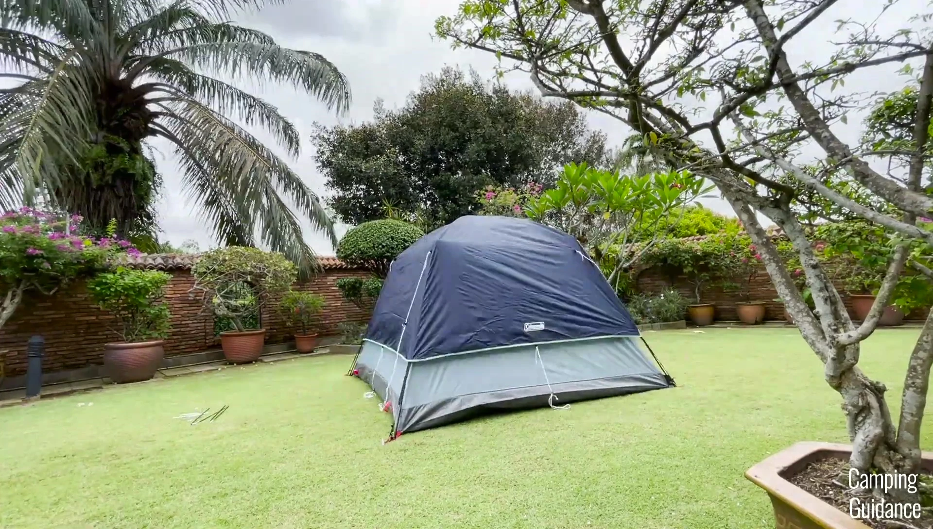 Completed tent setup.