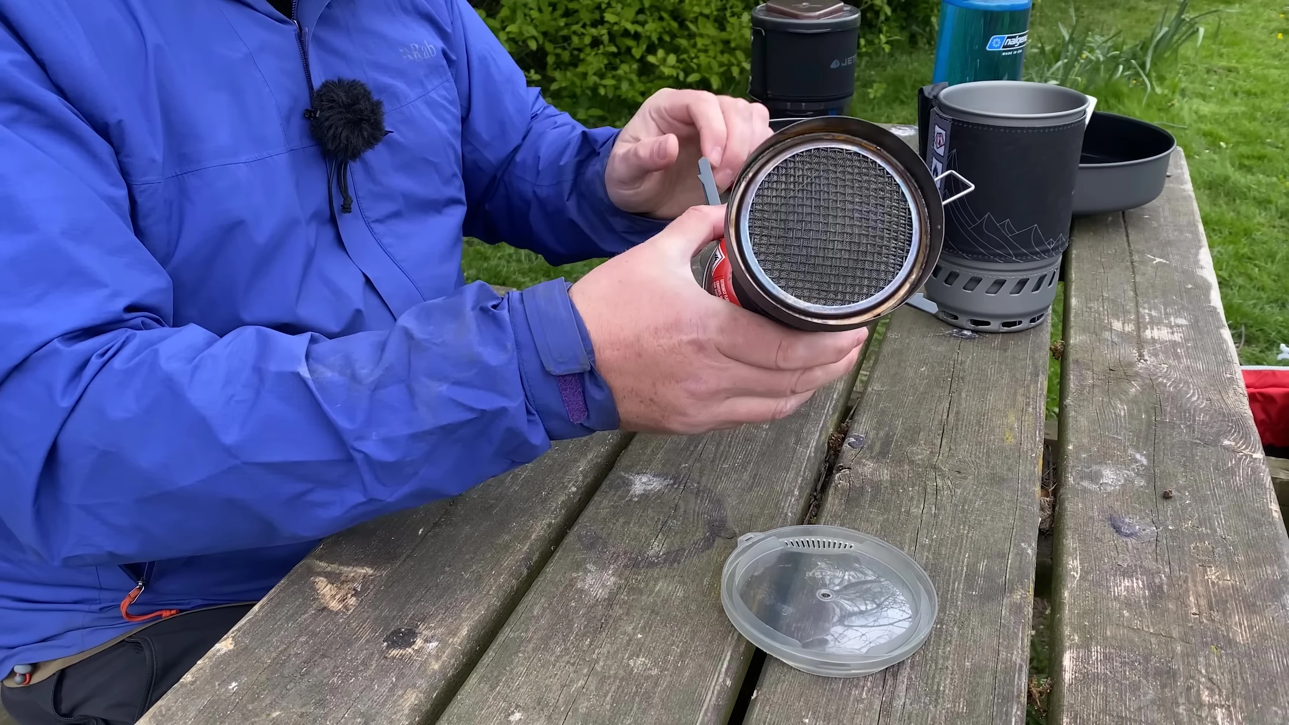 All MSR Windburner components stored inside the pot