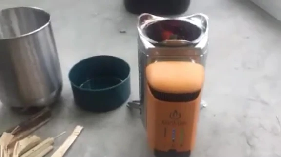 Final shot of the reviewer holding the BioLite Stove 2