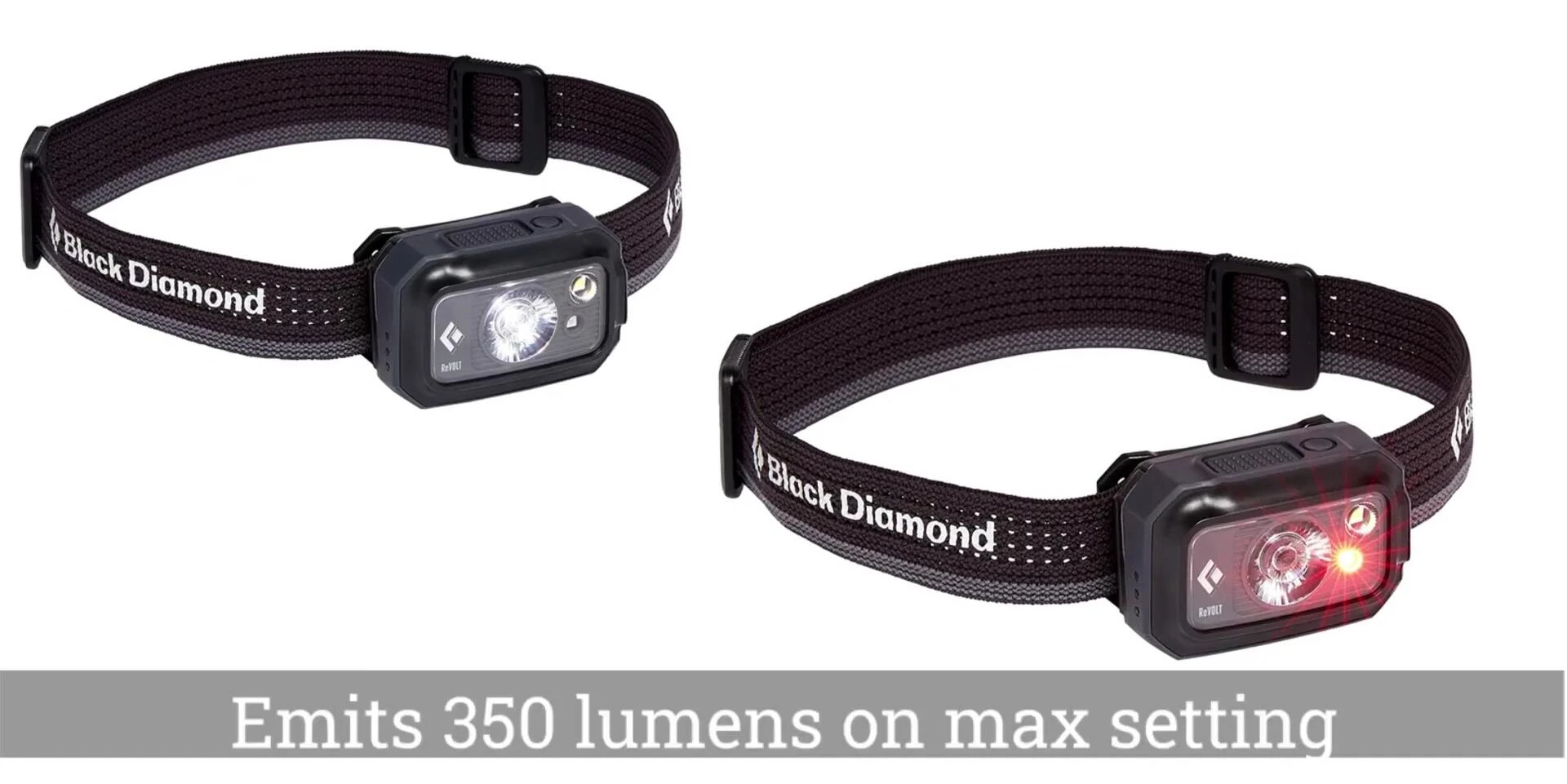 Black Diamond Revolt 350 headlamp's charging port detail