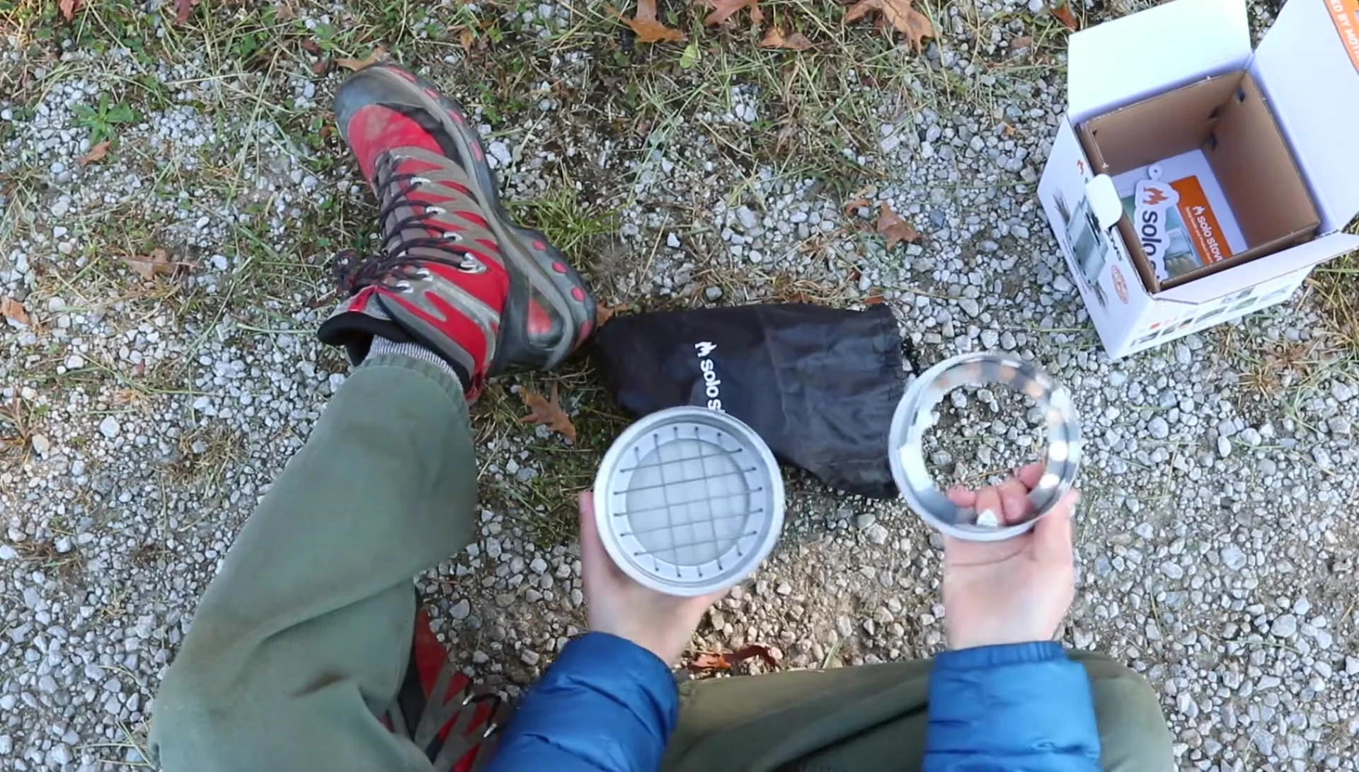 Close-up of the two main components of the Solo Stove Titan.