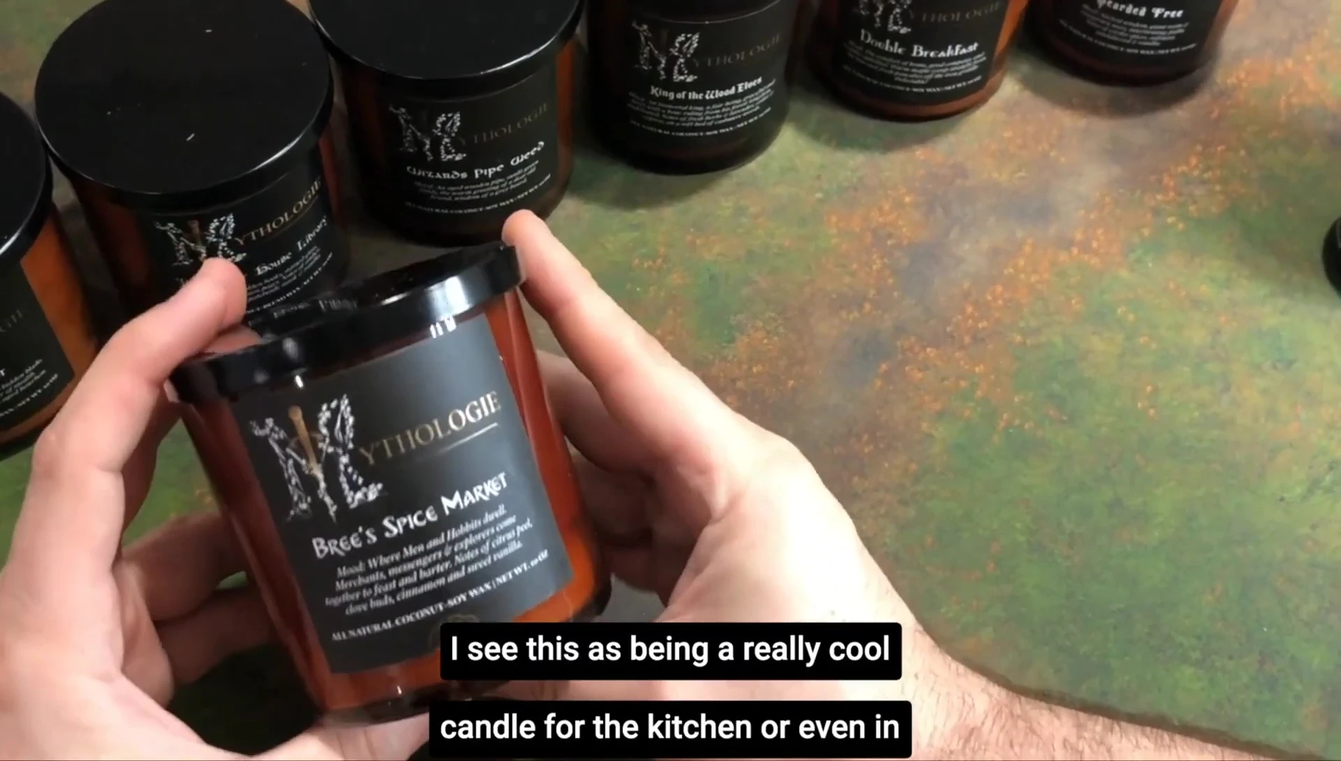 Breeze Spice Market candle being discussed.