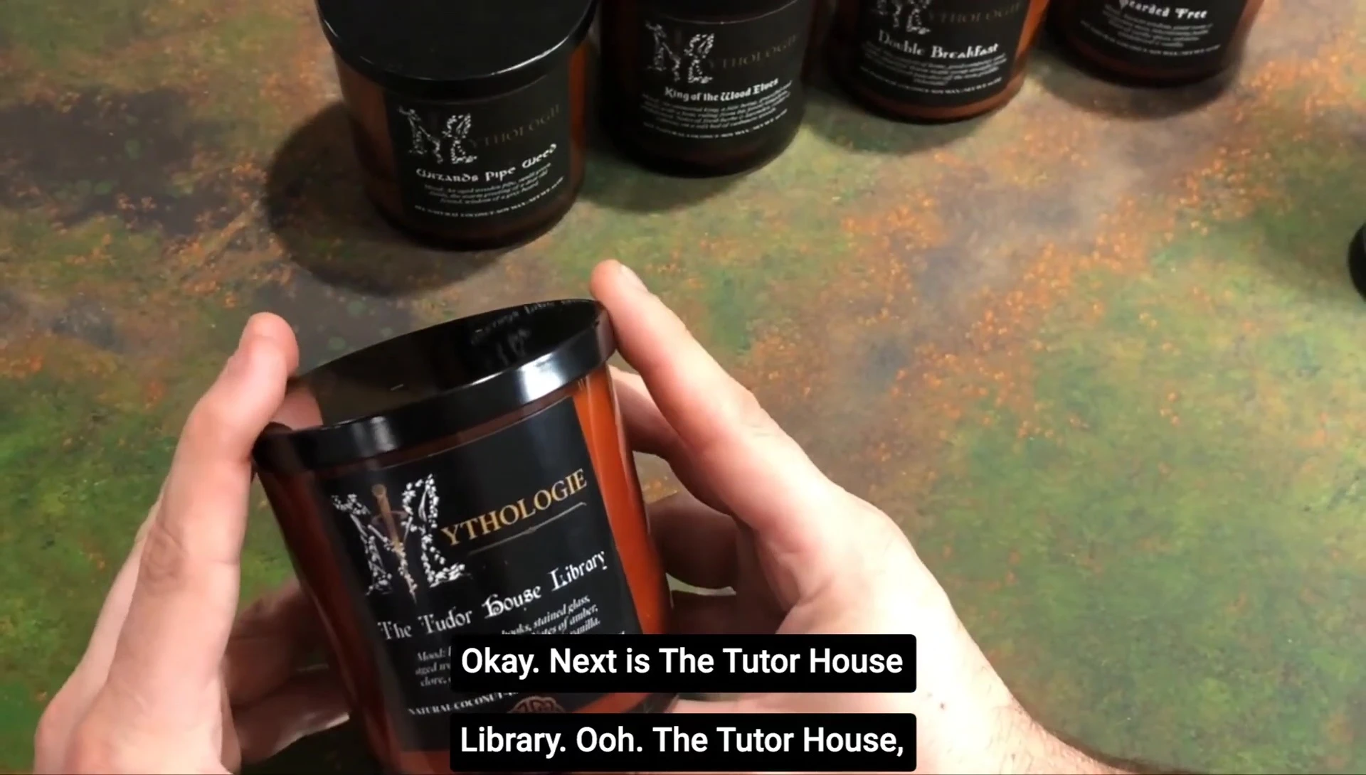 Tudor House Library candle being introduced.