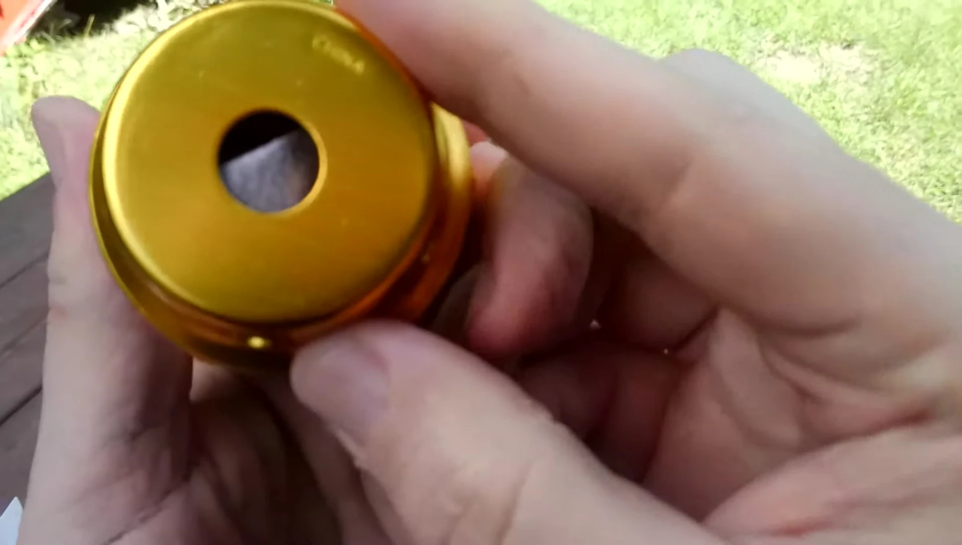 Close-up of the lantern's bottom with the mysterious hole.