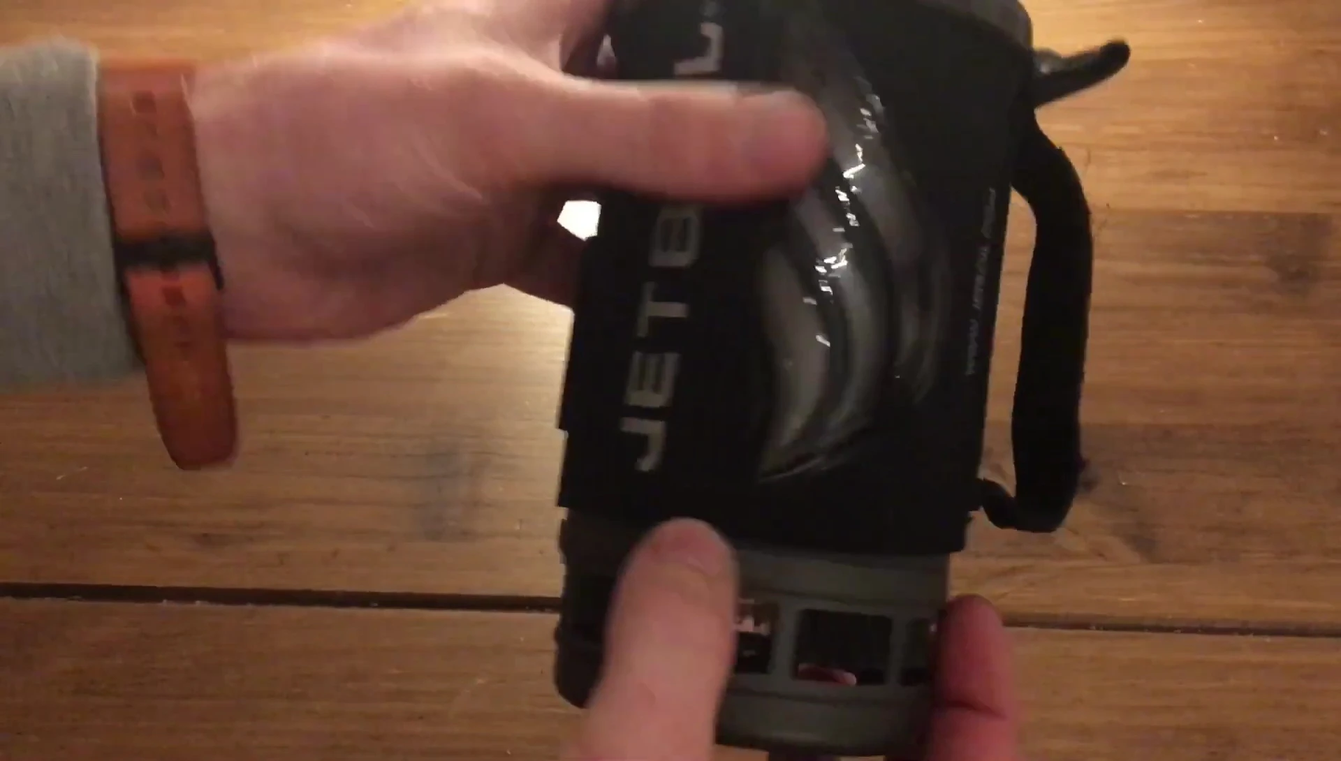 The Jetboil Flash with its temperature indicator visible