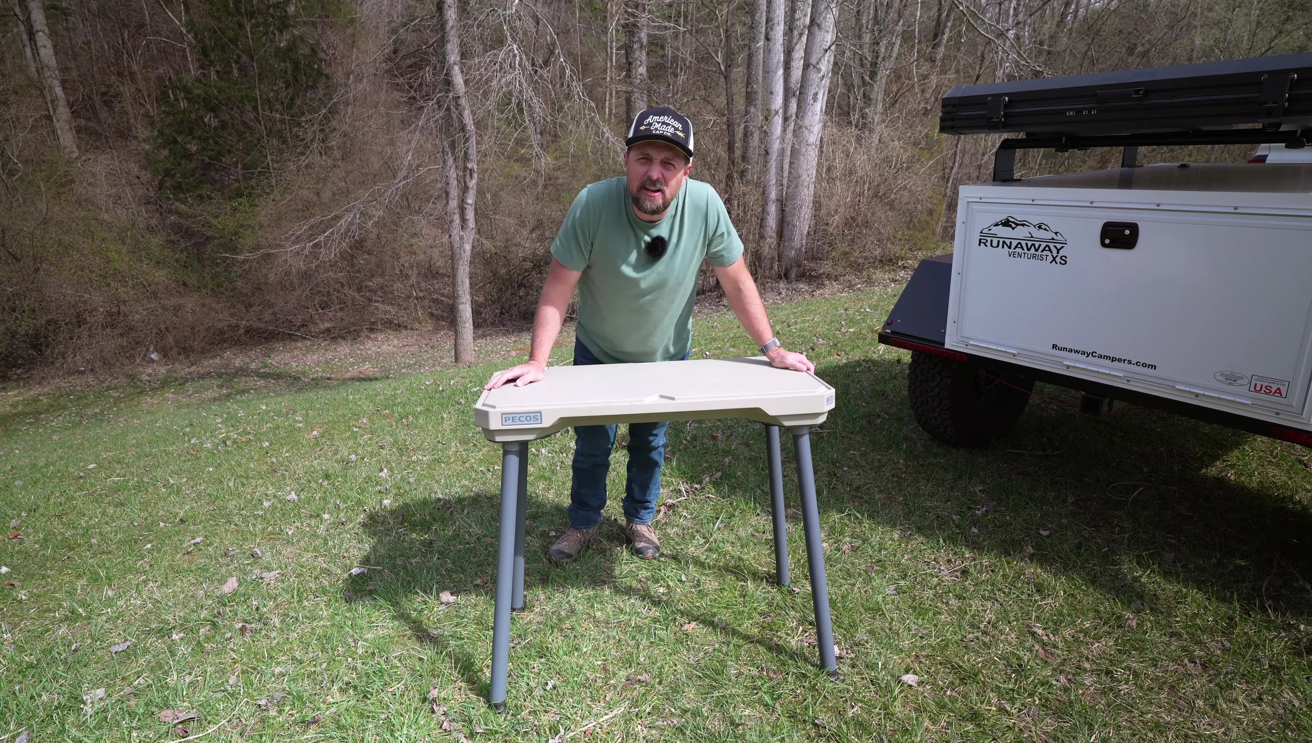The reviewer preparing to stand on the table.