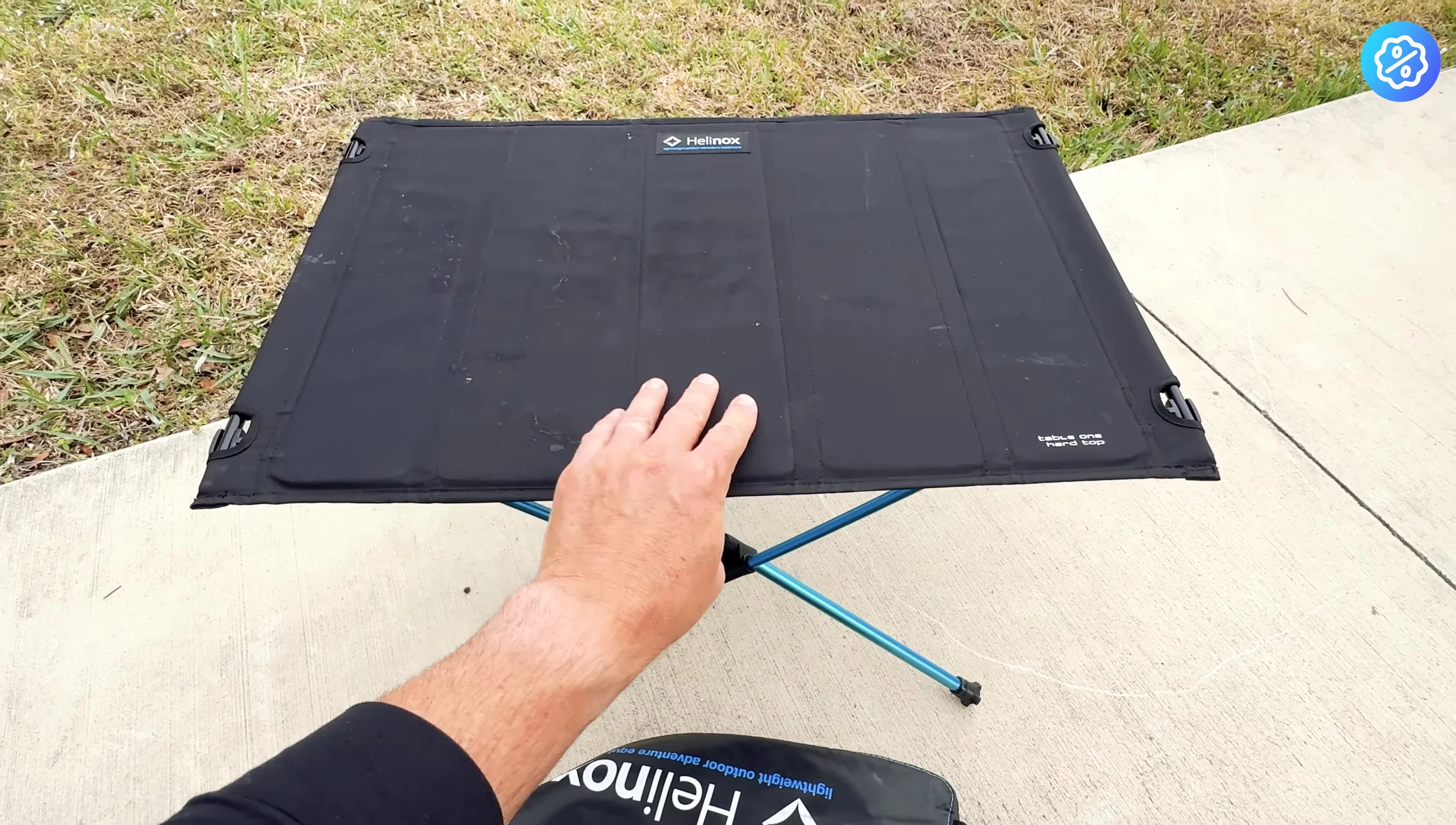 The table fitting inside a travel trailer