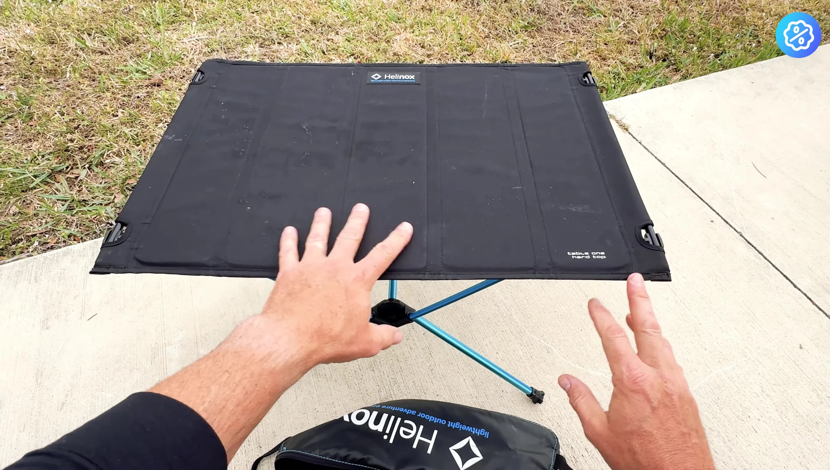 A shot showcasing the table's stability