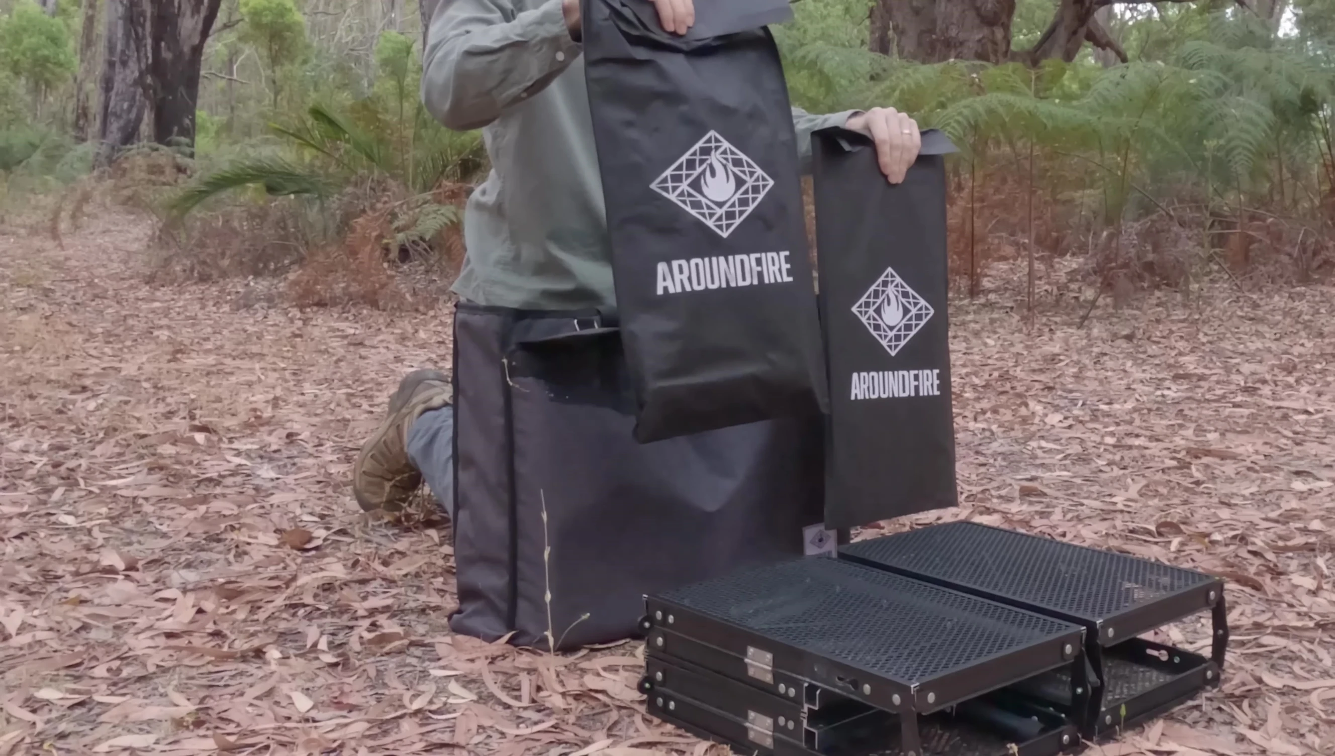 Close-up of the included stainless steel grill
