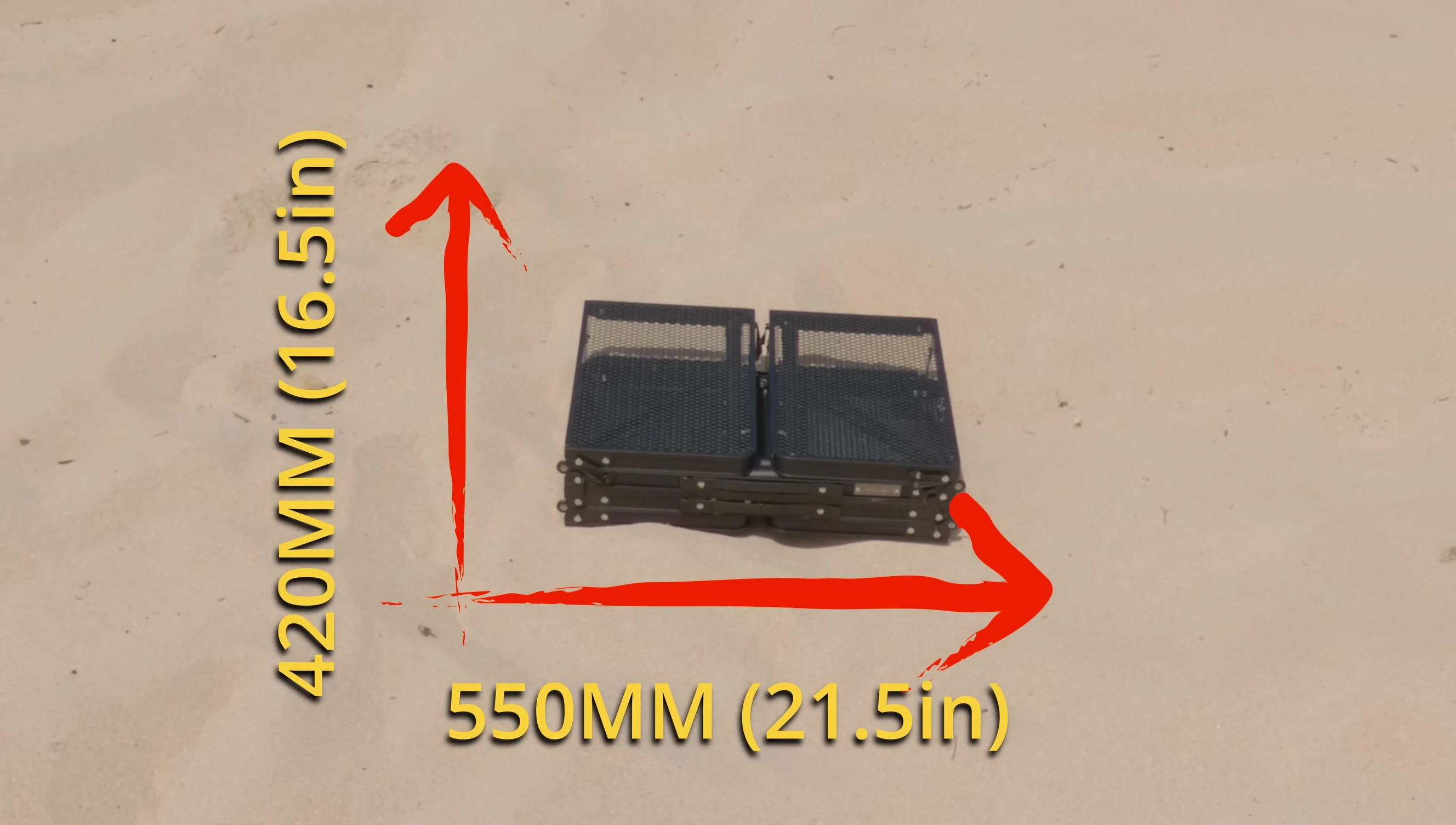 The Gatherlite table fully set up showing its expanded size