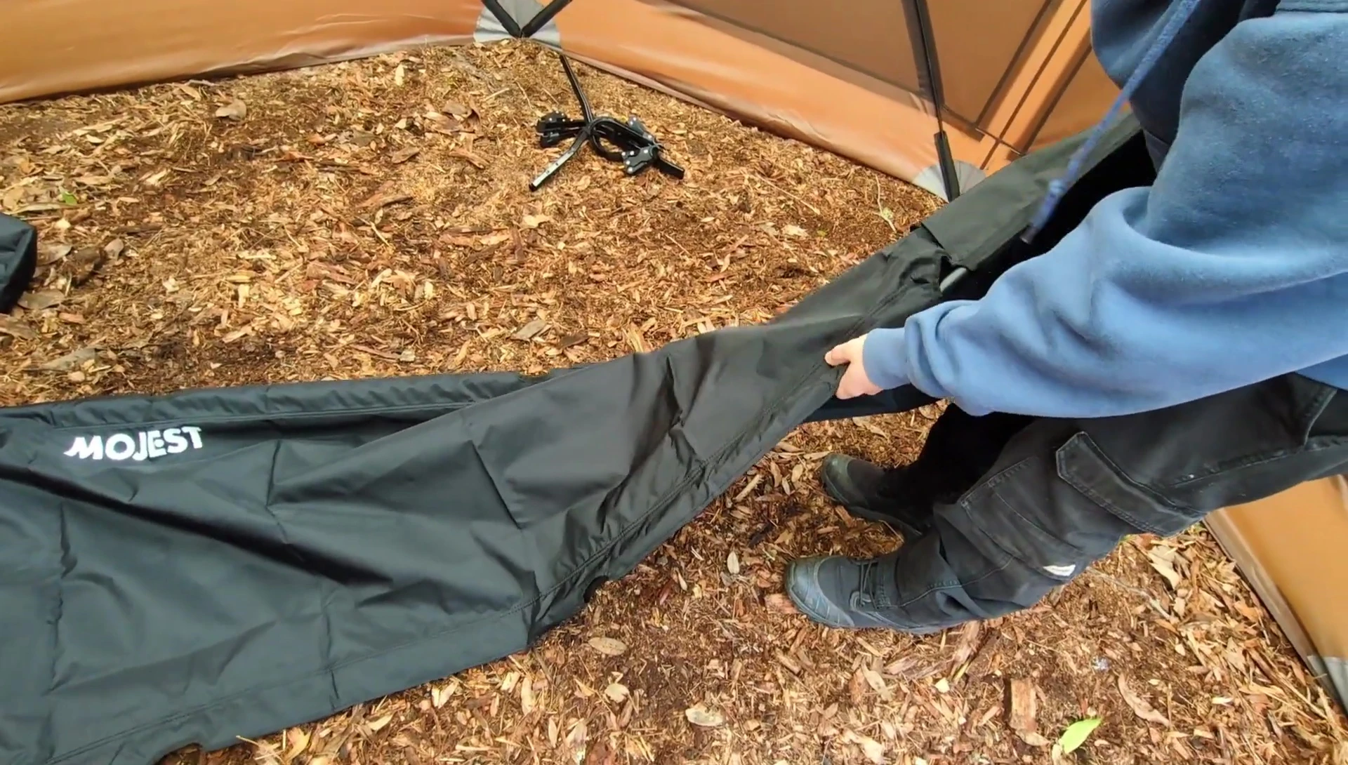 Cot almost completely assembled