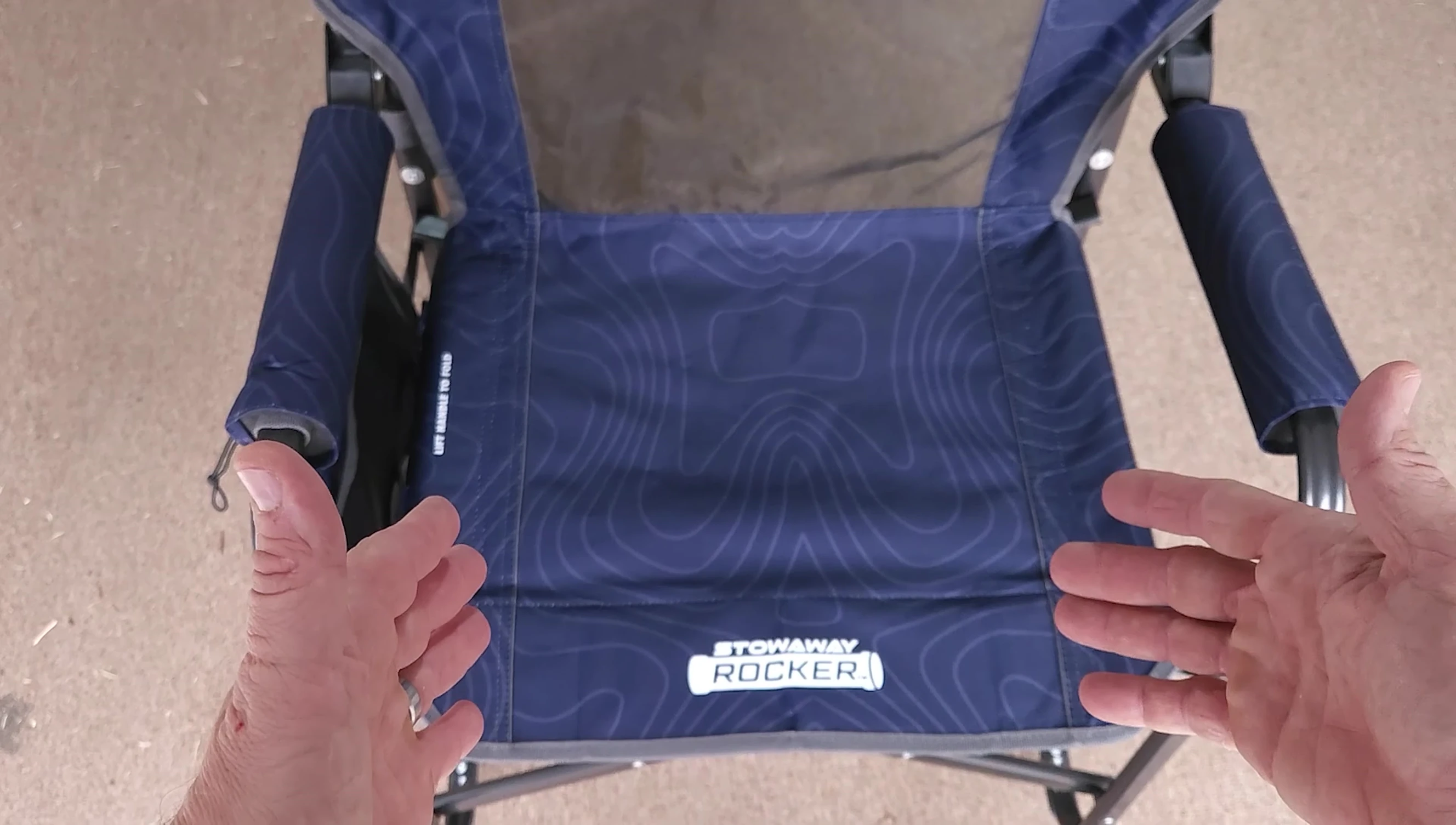 Demonstration of the chair's compact folded design