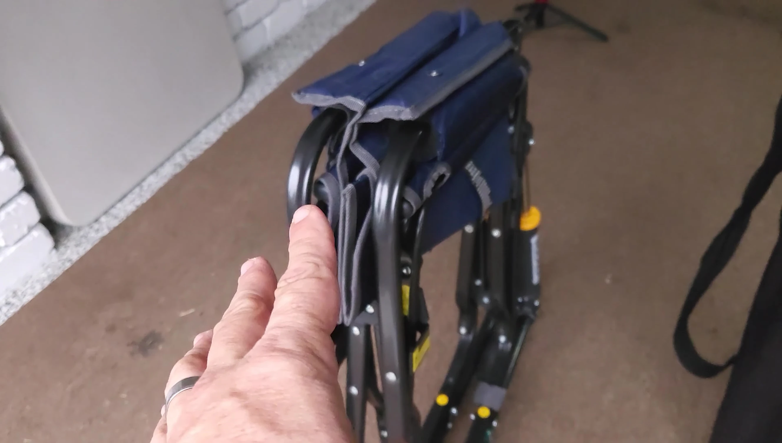 Comparison shot of Stowaway Rocker and another camping chair