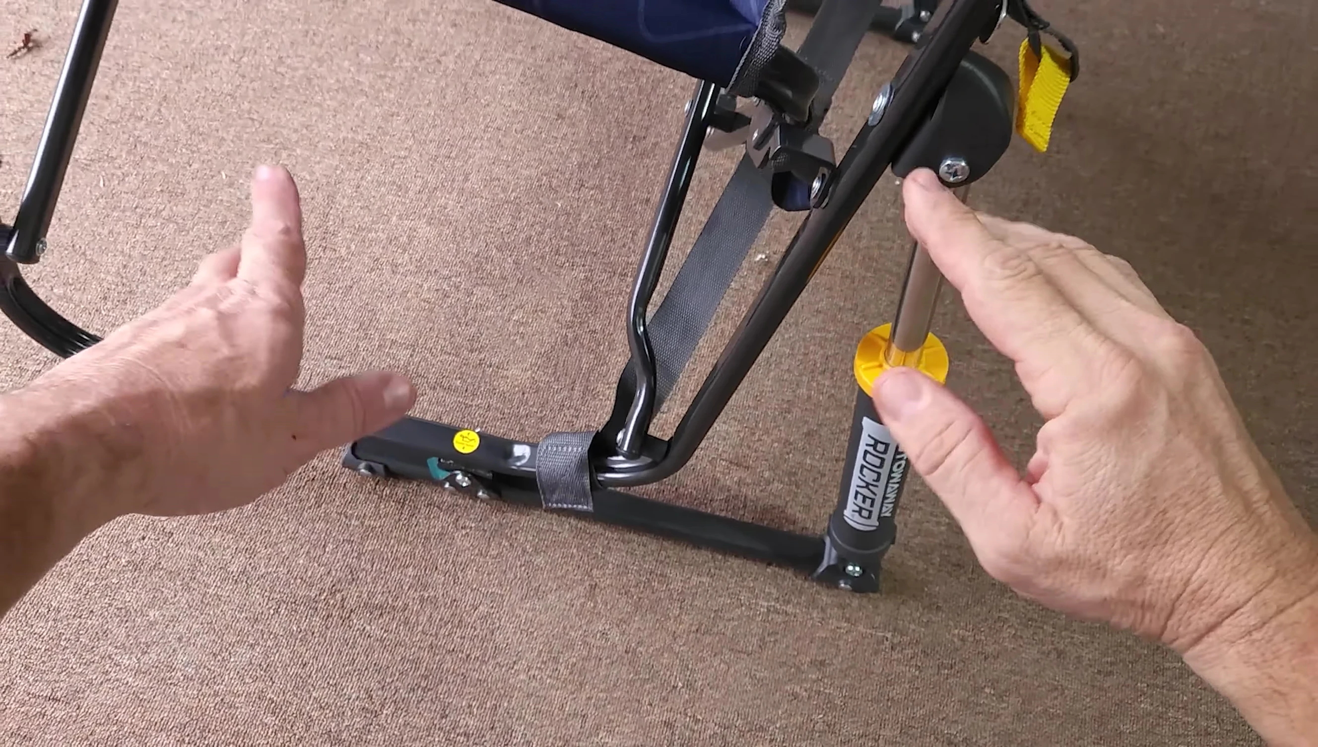 The chair demonstrating its rocking motion