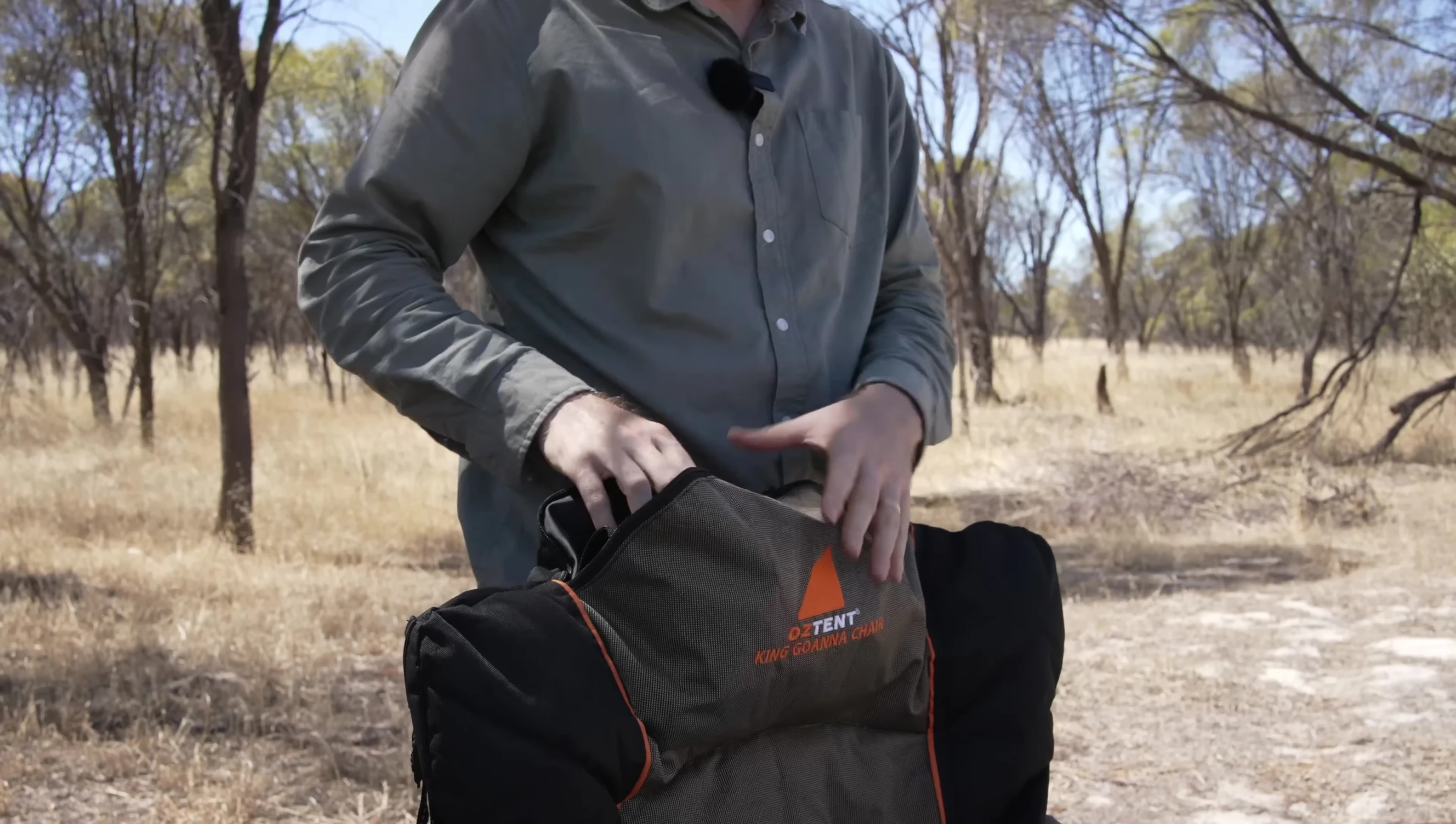 Image showcasing the bag used as a headrest and storage pockets.