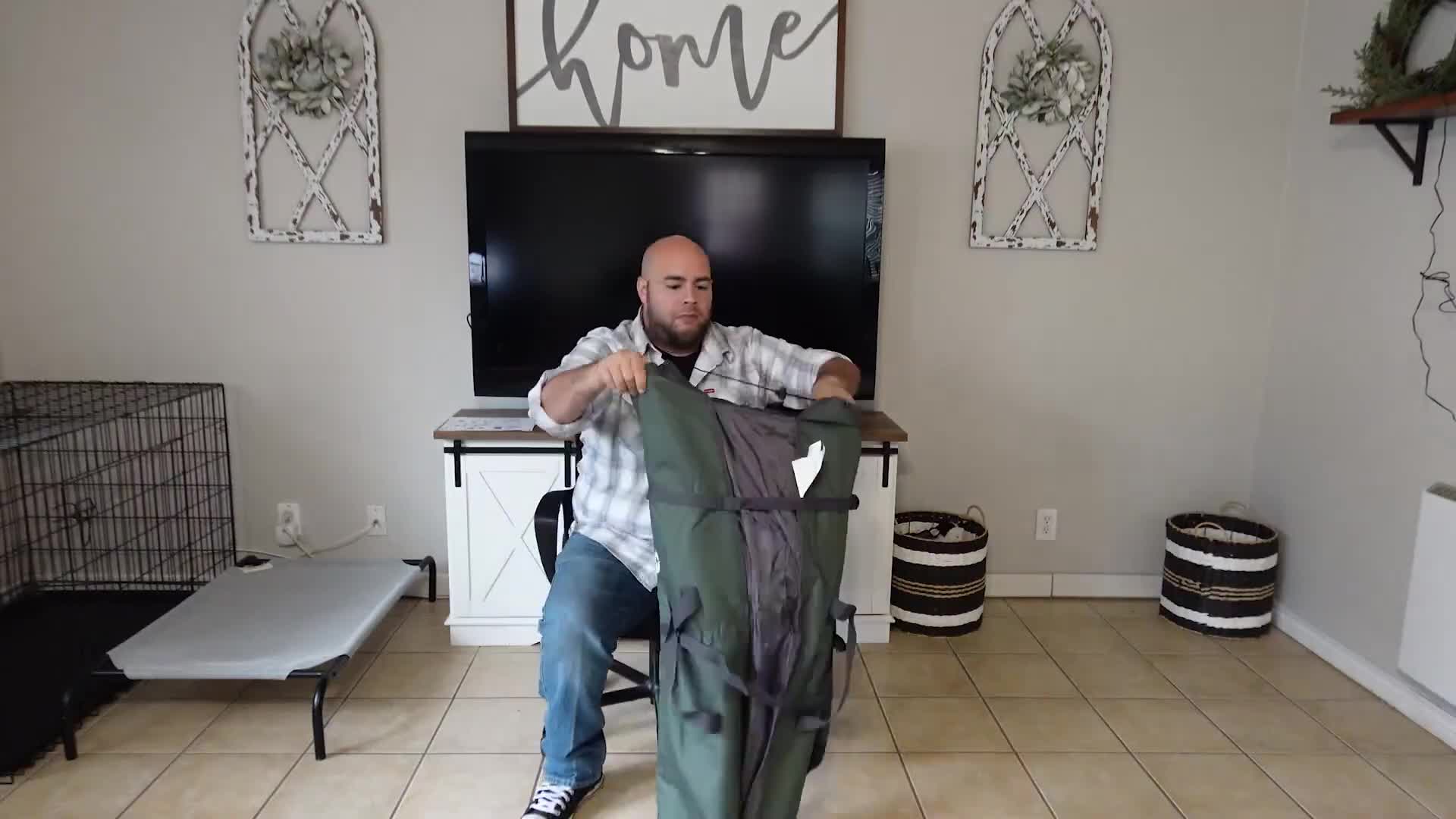 The Guide Gear Oversized XL camping chair in its carrying case.