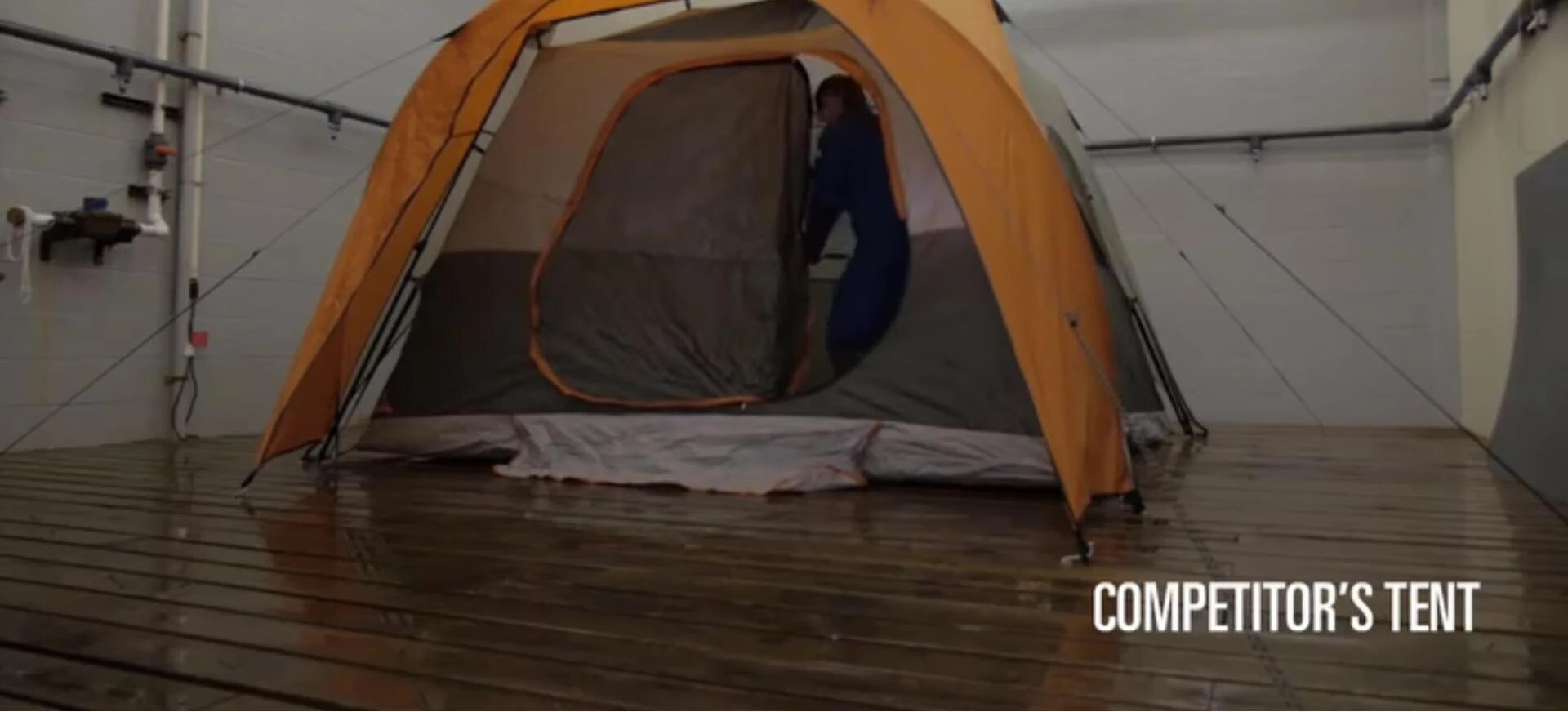 Showing the interior space and features of the Outdoor Products tent