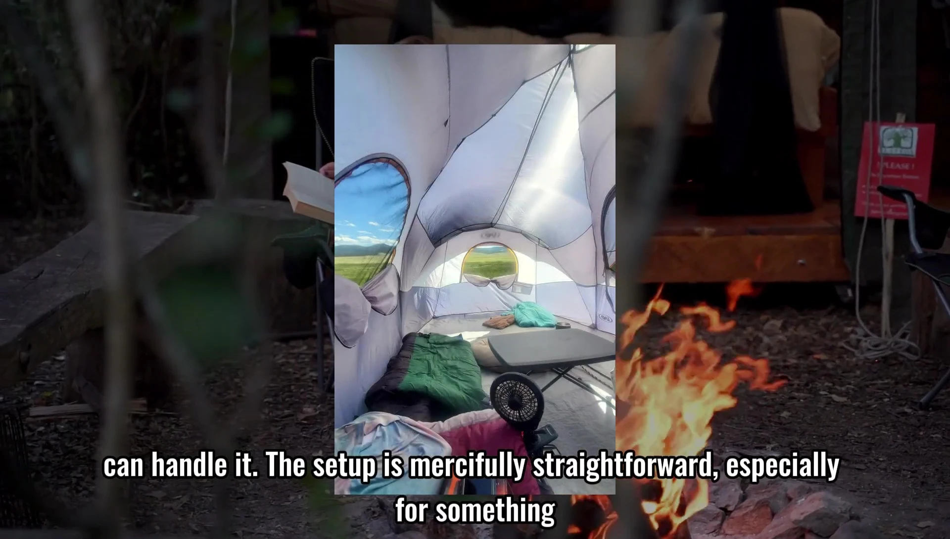 Image showcasing the quick and easy setup process of the tent.