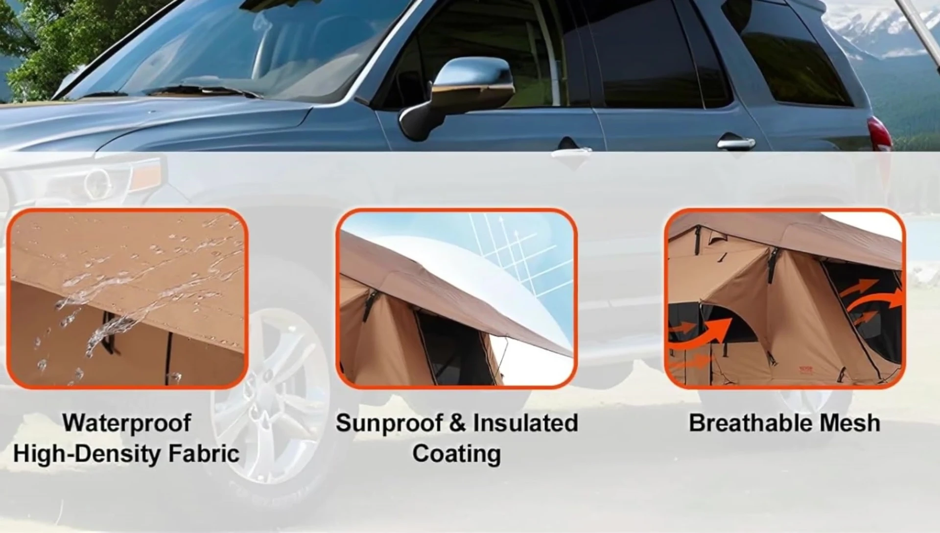 Close-up of the Vavore's weatherproof materials