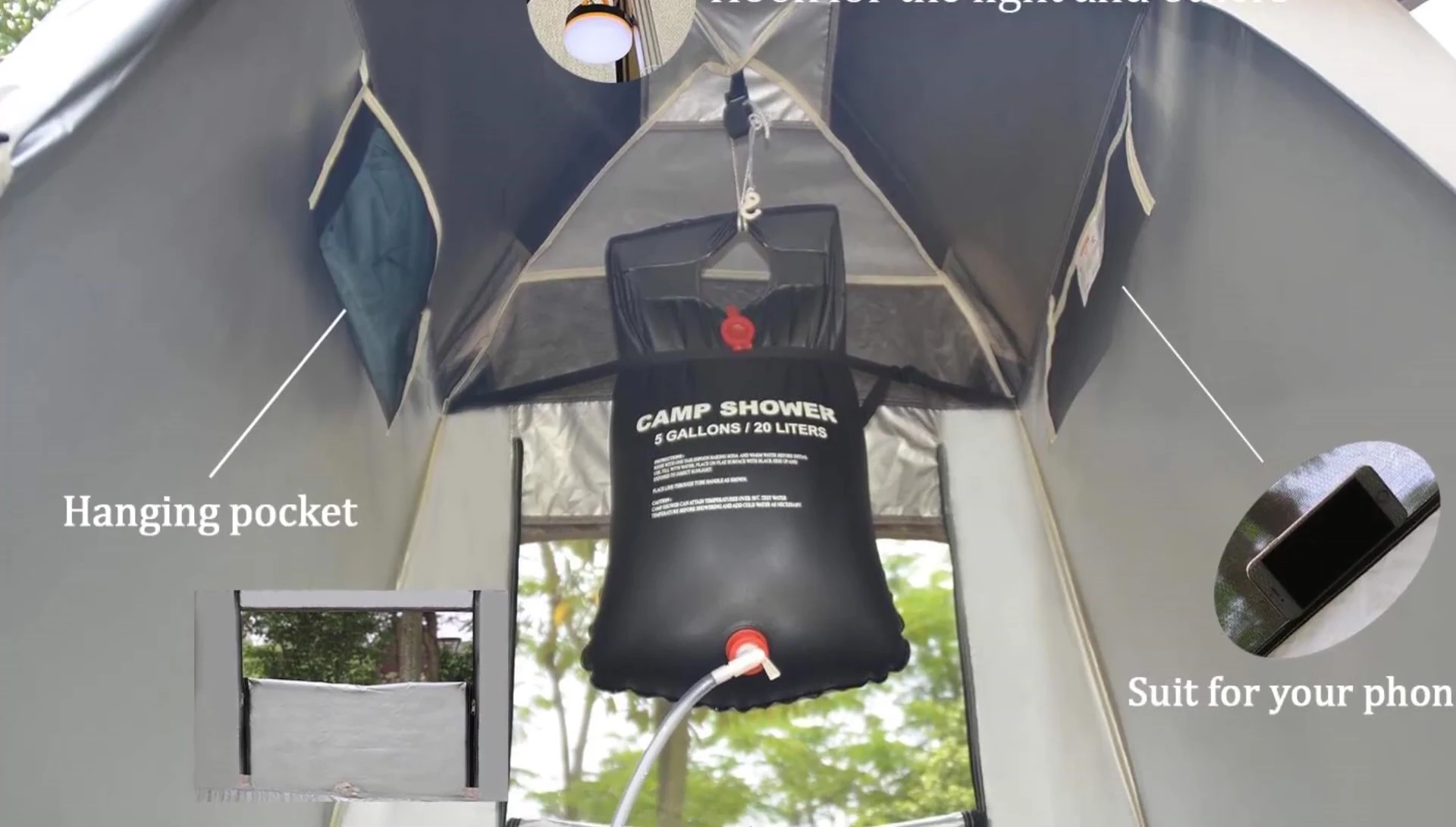 VDO tent dimensions highlighted