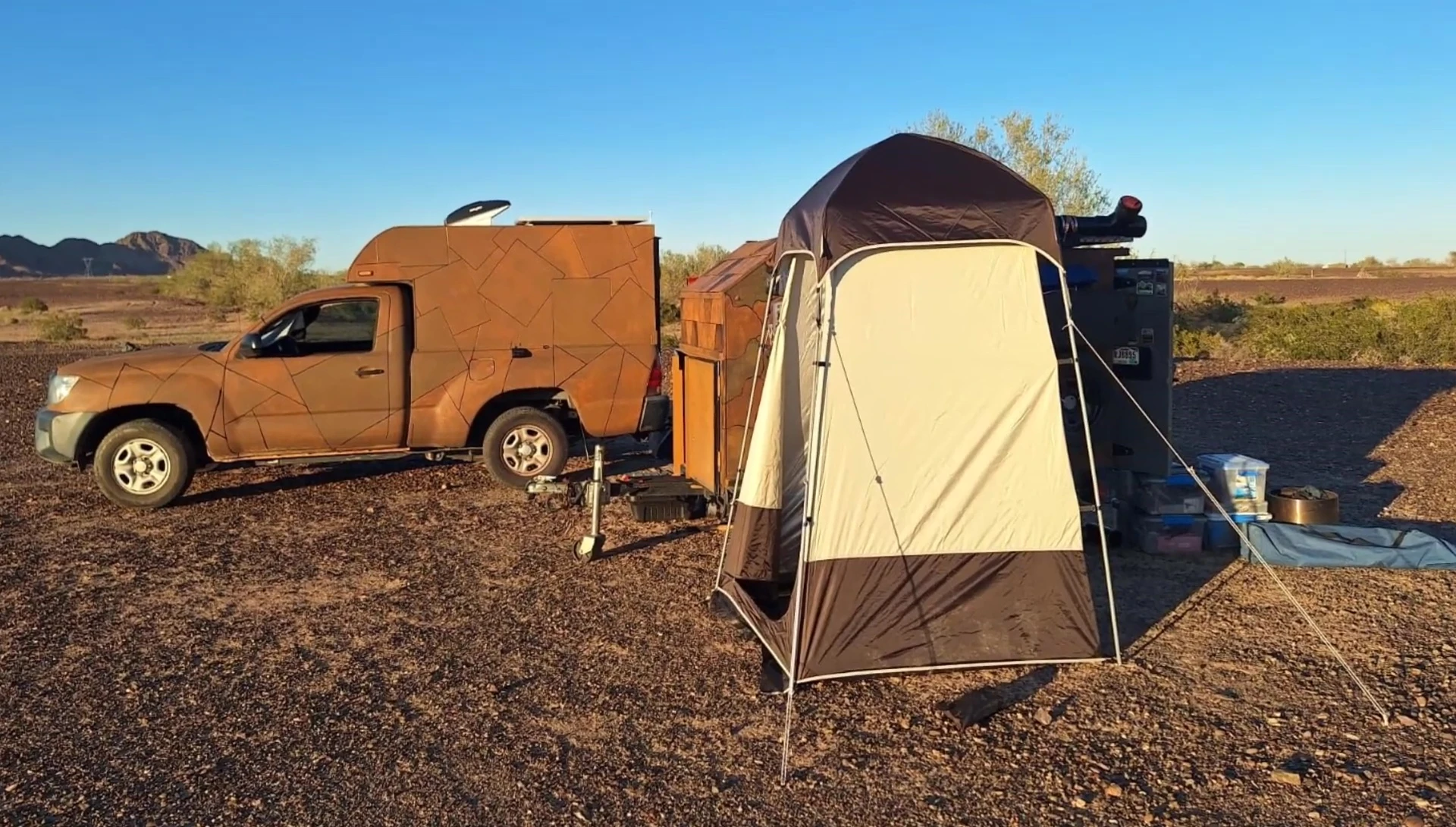 VDO tent packed in carry bag