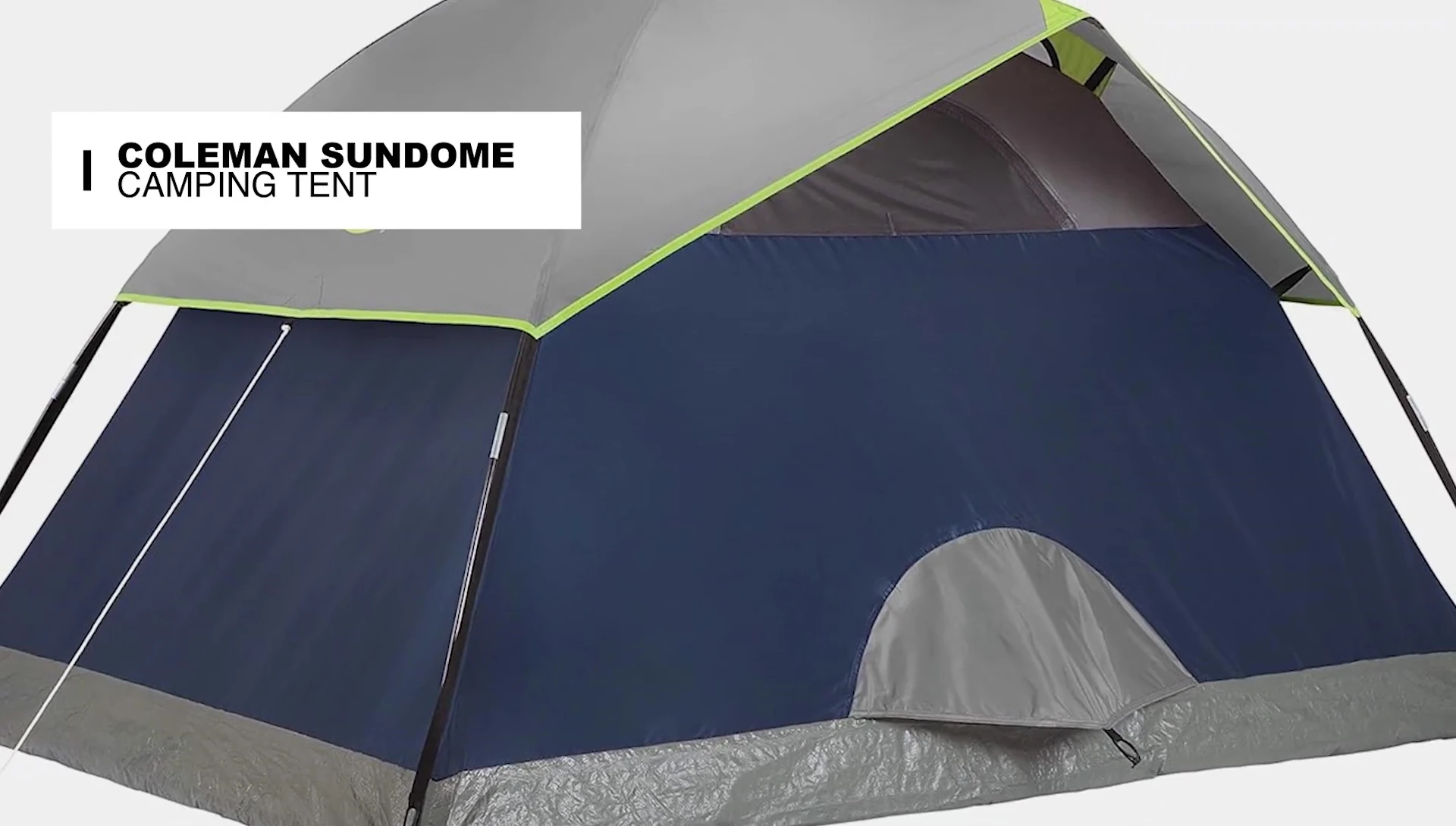 Coleman SunDome tent emphasizing its quick setup.