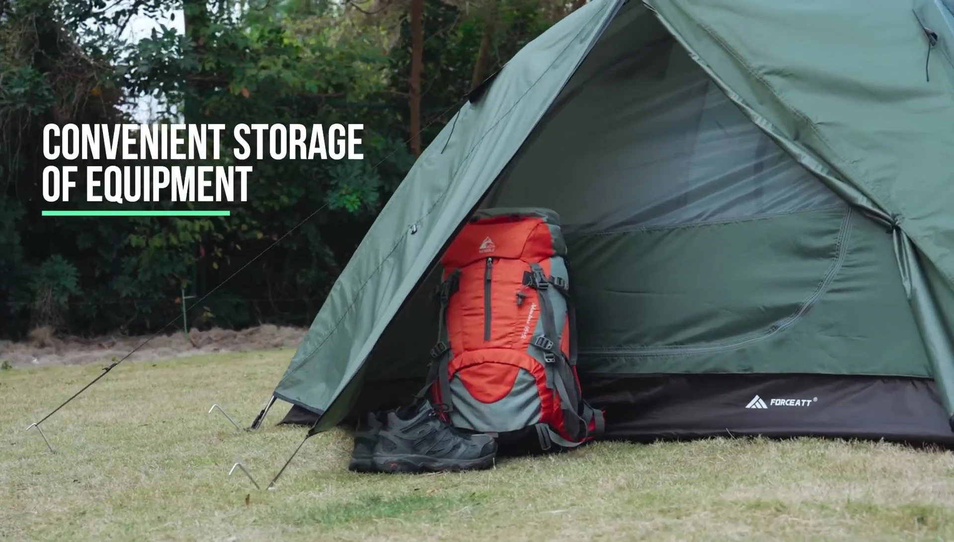 Forat tent demonstrating its weather resistance.